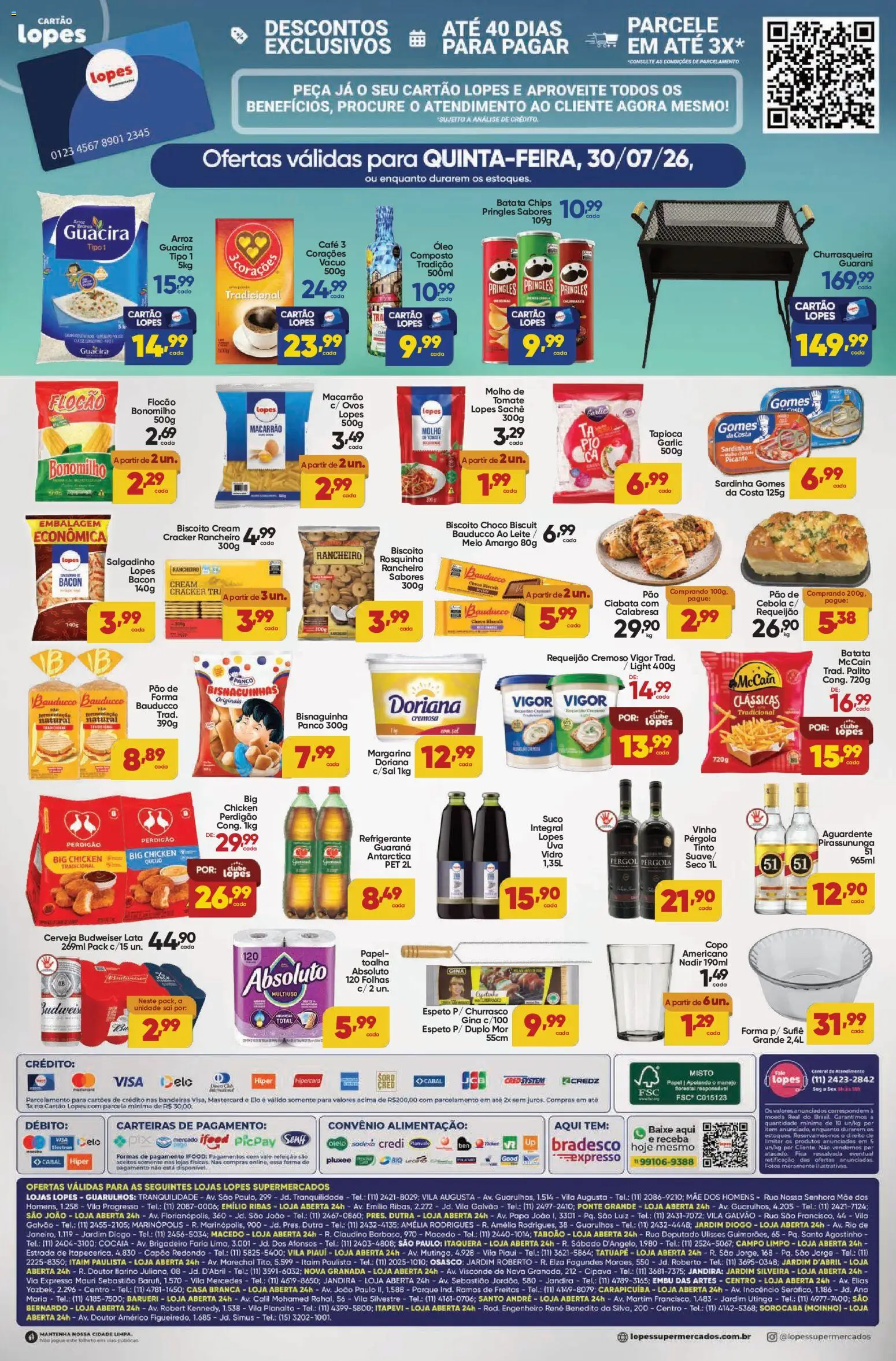 Lopes Supermercados Folheto - válido de 30/07/2026 | Página: 2 | Produtos: Suco, Vinho, Cerveja, Churrasqueira