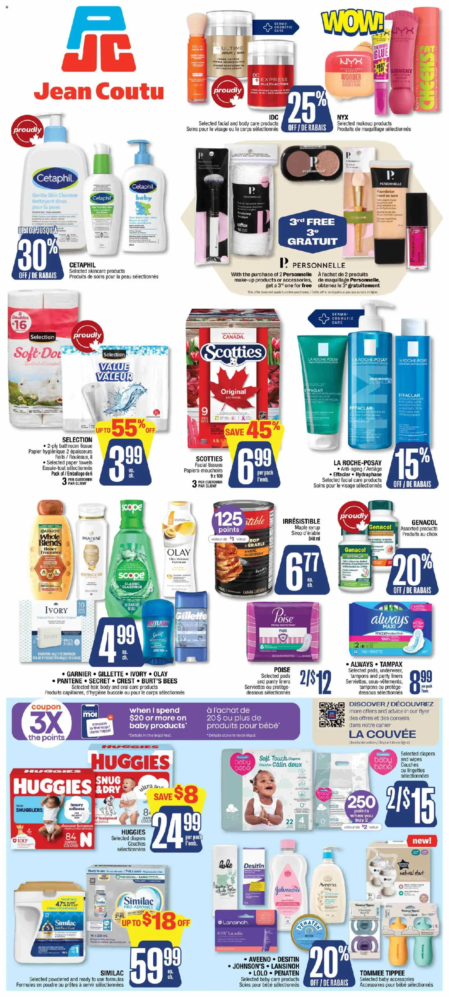 Jean Coutu flyer valid from Sep 17, 2026 | Page: 2 | Products: Paper towels, Diapers, Towels, Tissues