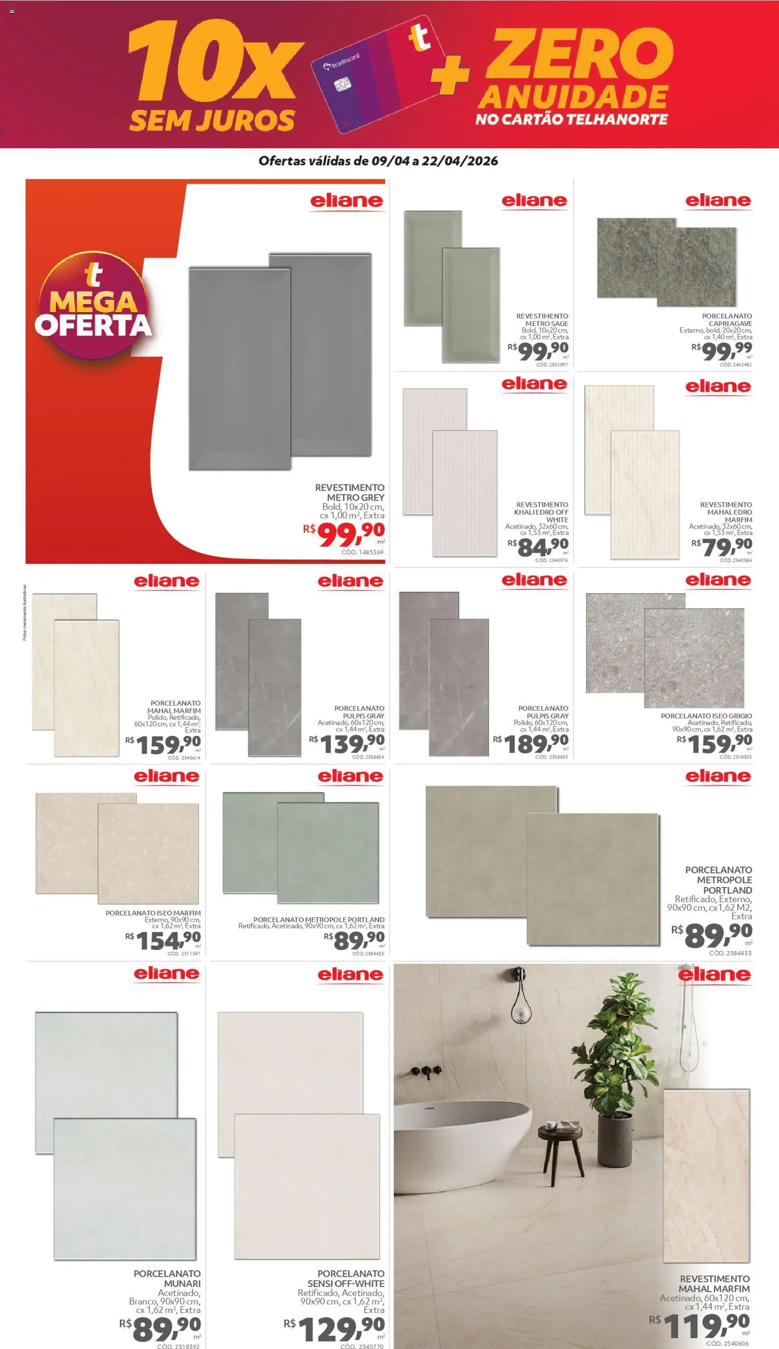 Telhanorte Folheto - válido de 09.04.2026 | Página: 3 | Produtos: Porcelanato