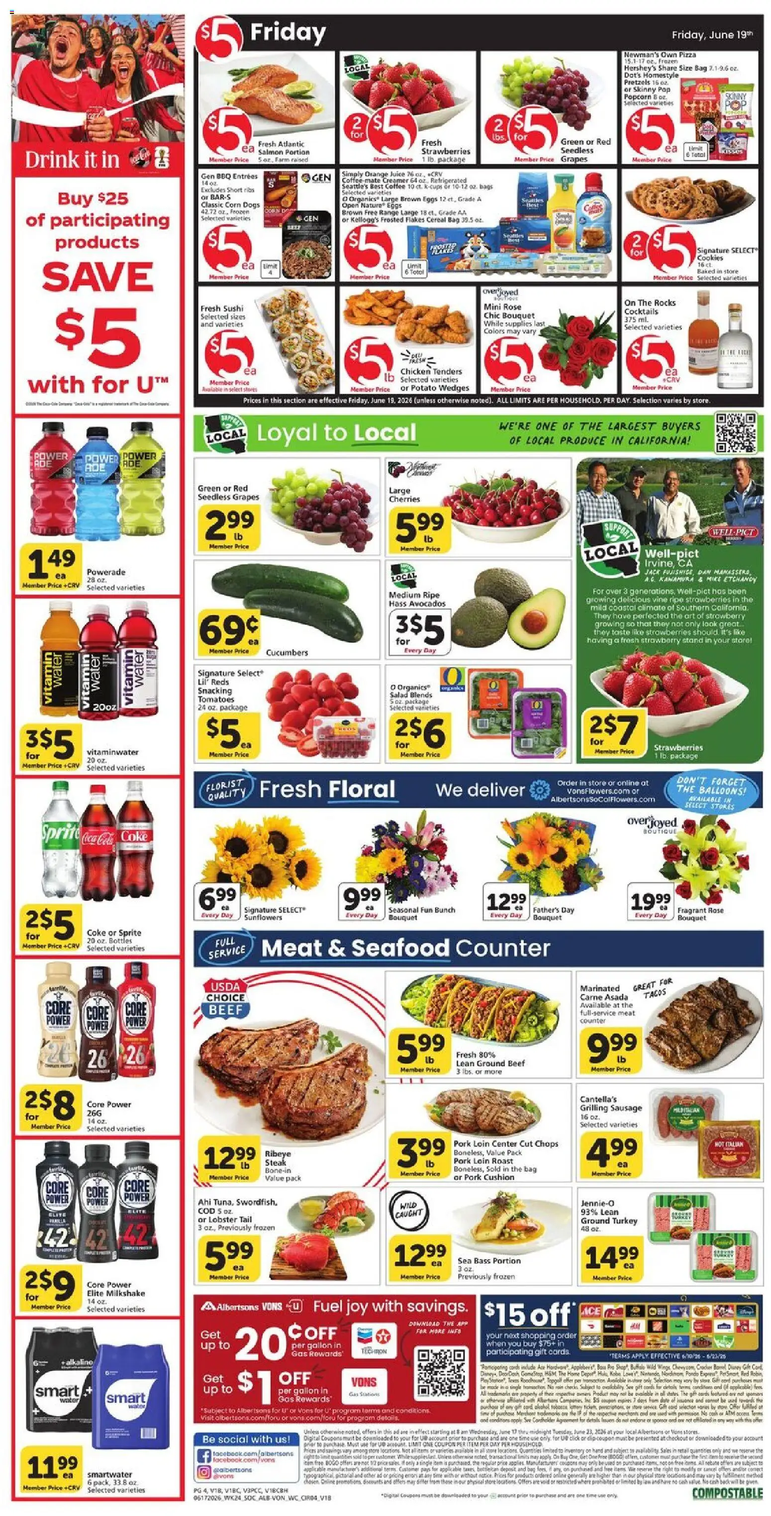 Vons Weekly Ad - valid from 17.06.2026 | Page: 4 | Products: Wc, Juice, Flakes, Grapes