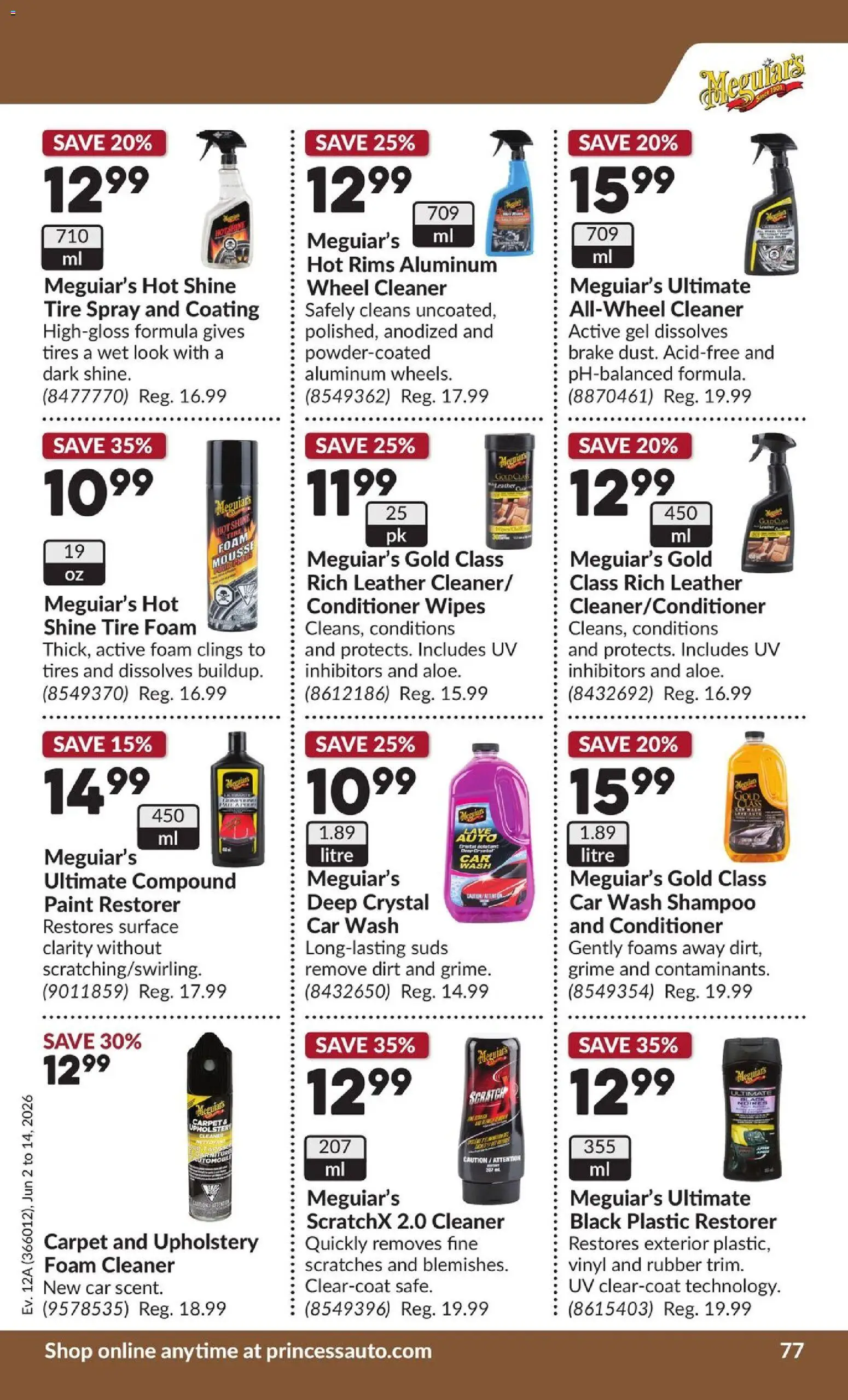Princess Auto flyer valid from 02.06.2026 | Page: 78 | Products: Shampoo, Conditioner, Carpet