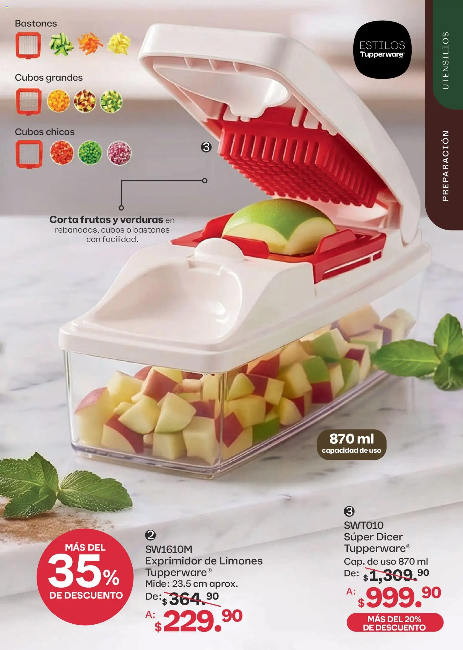 Nuevas ofertas de Tupperware válidas en toda la República Mexicana desde el 07/09/2026. ¡Encuentra las mejores ofertas en Tupperware catálogo! | Página: 91 | Productos: Limones, Exprimidor, Verduras
