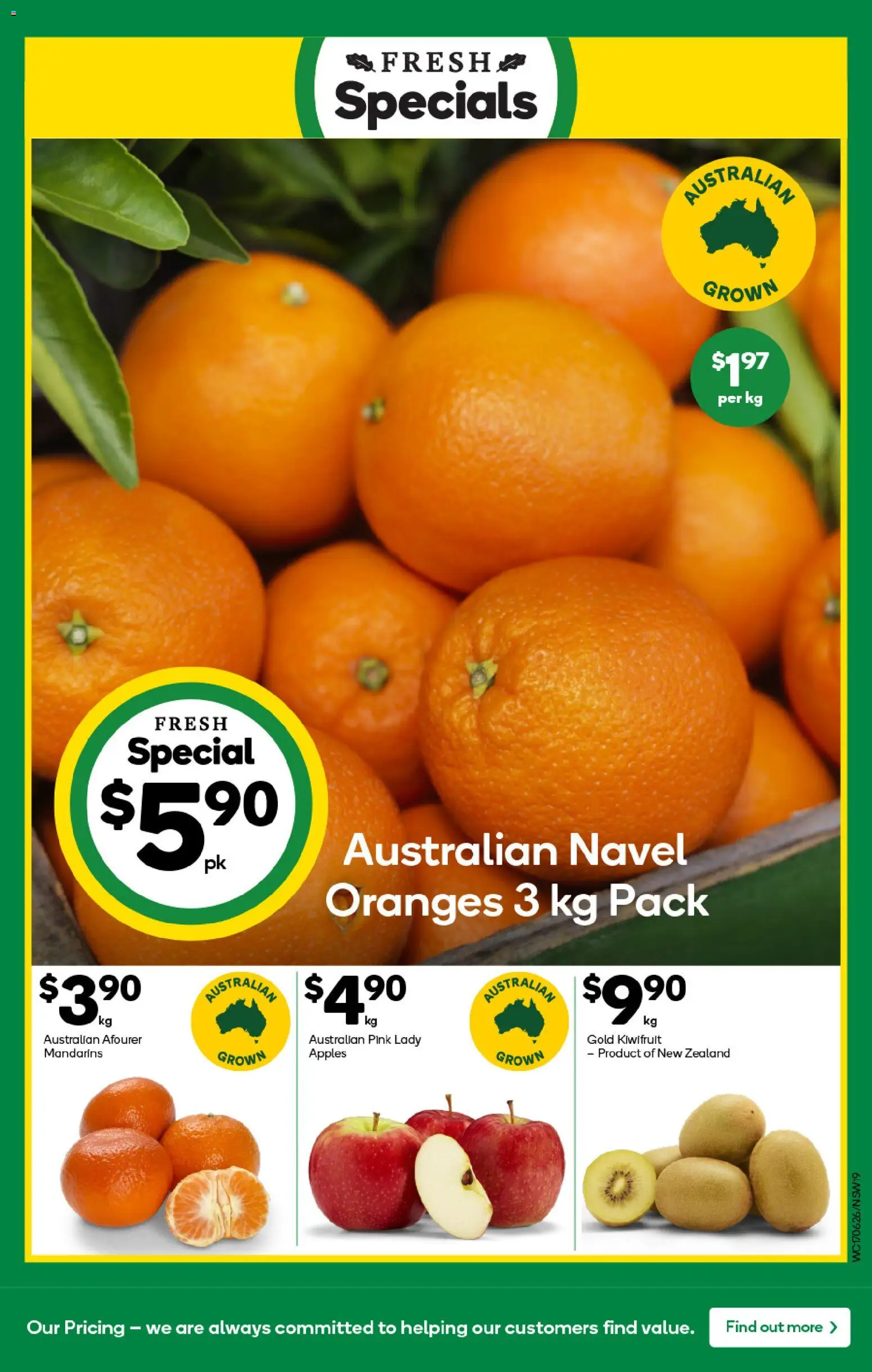 Woolworths catalogue - valid from 17.06.2026 | Page: 19 | Products: Apples, Oranges, Kiwifruit, Mandarins