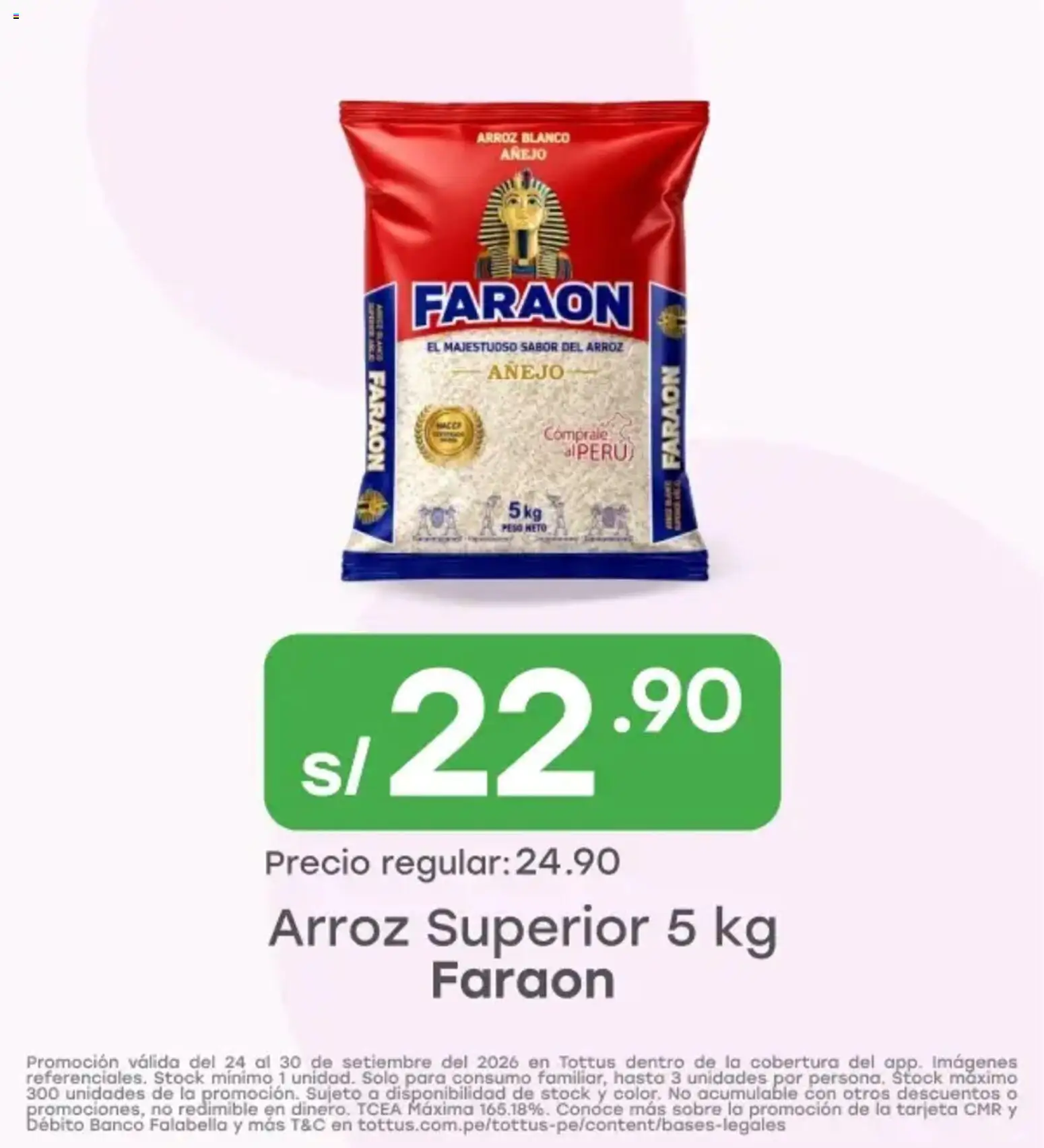 Catálogo Tottus válido desde 24/09/2026 | Página: 1 | Productos: Arroz, Peso
