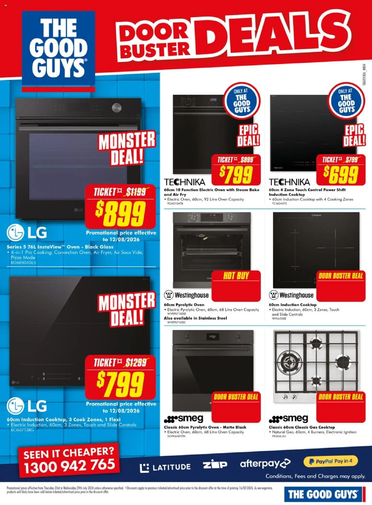 The Good Guys catalogue - valid from 23/07/2026 | Page: 11 | Products: Door, Pizza, Oven, Cooktop