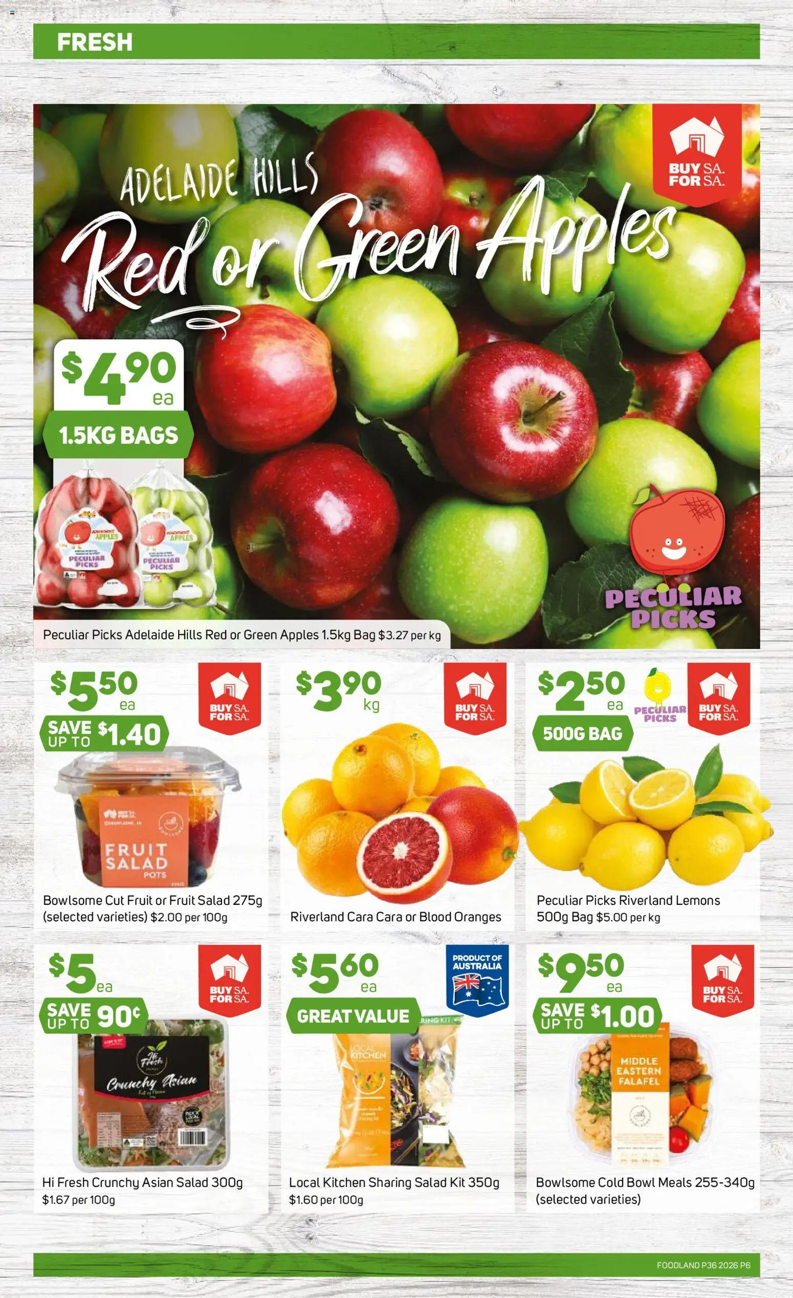 Foodland catalogue - valid from 02/09/2026 | Page: 6 | Products: Apples, Oranges, Bag, Lemons
