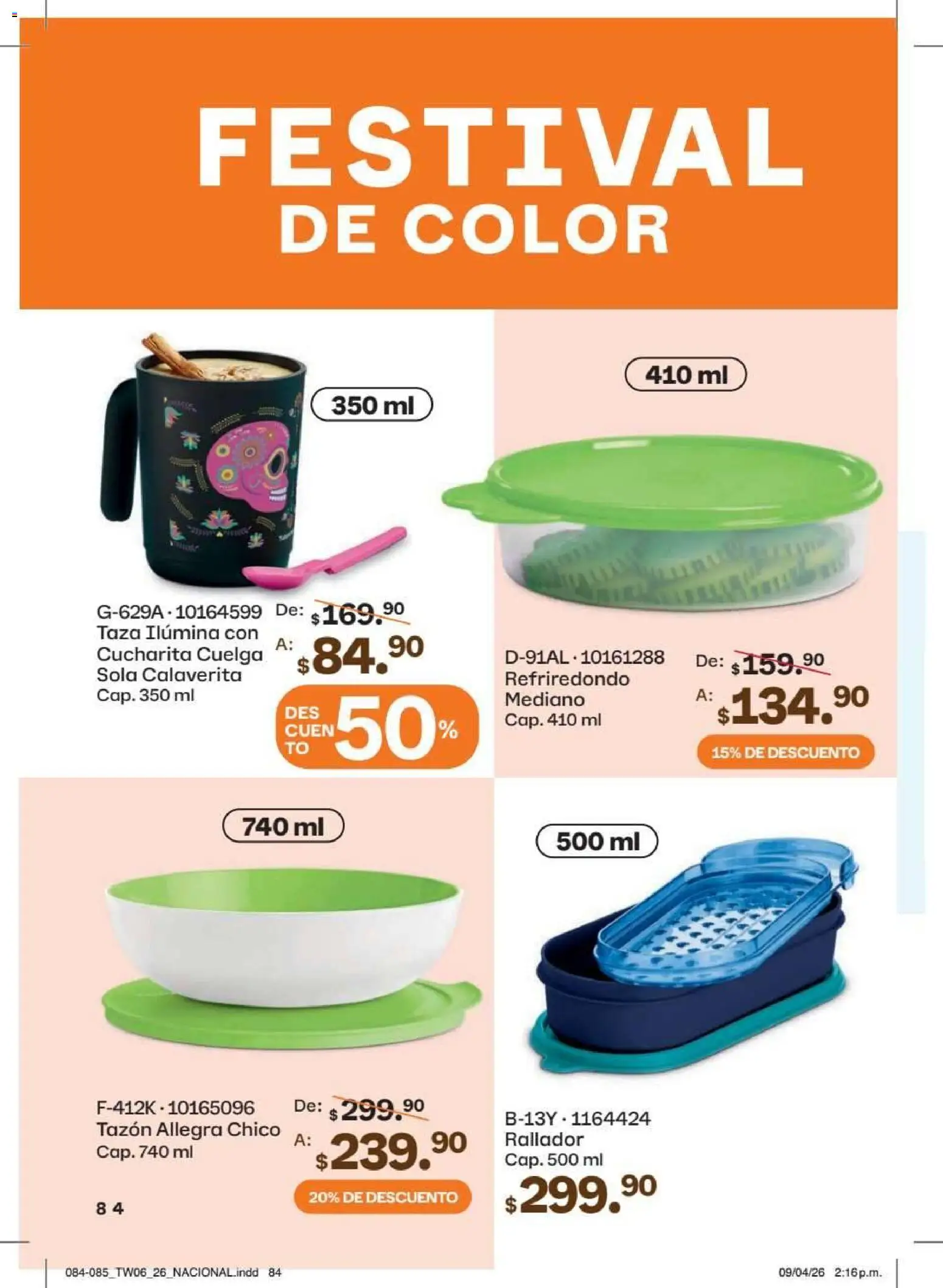 Nuevas ofertas de Tupperware válidas en toda la República Mexicana desde el 18/05/2026. ¡Encuentra las mejores ofertas en Tupperware catálogo! | Página: 84 | Productos: Taza