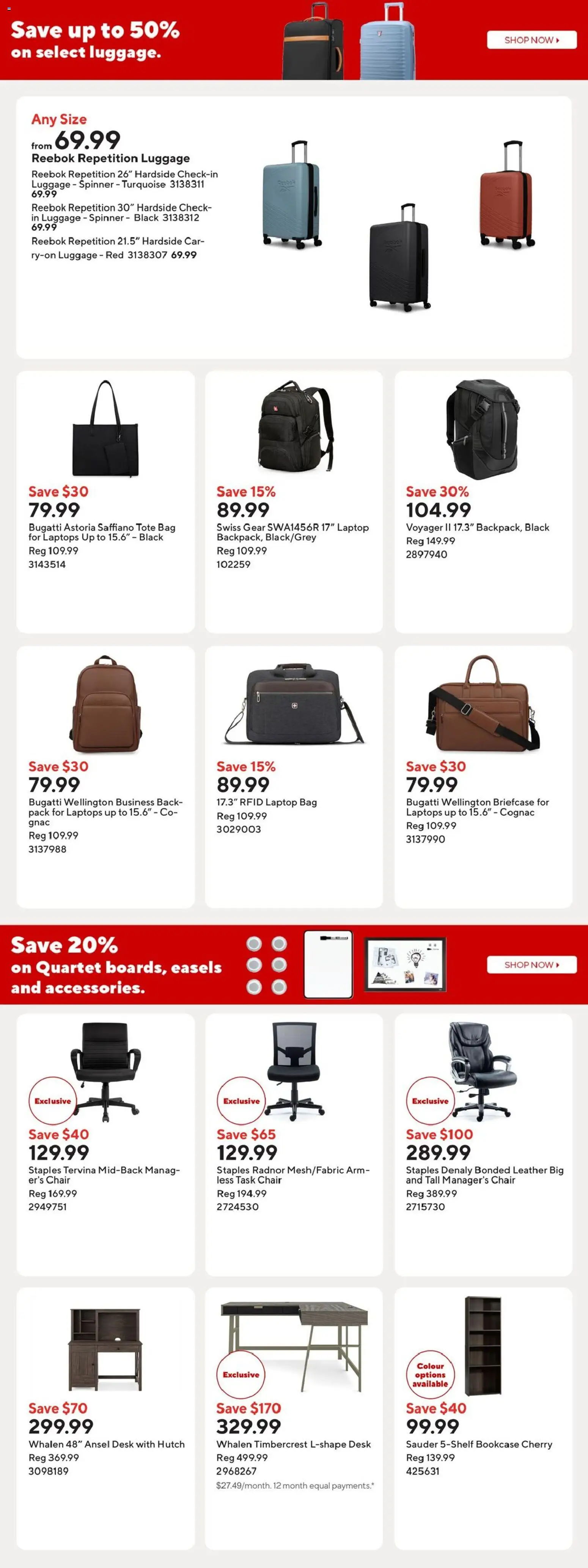 Staples flyer valid from 29.05.2026 | Page: 10 | Products: Luggage, Bag, Chair