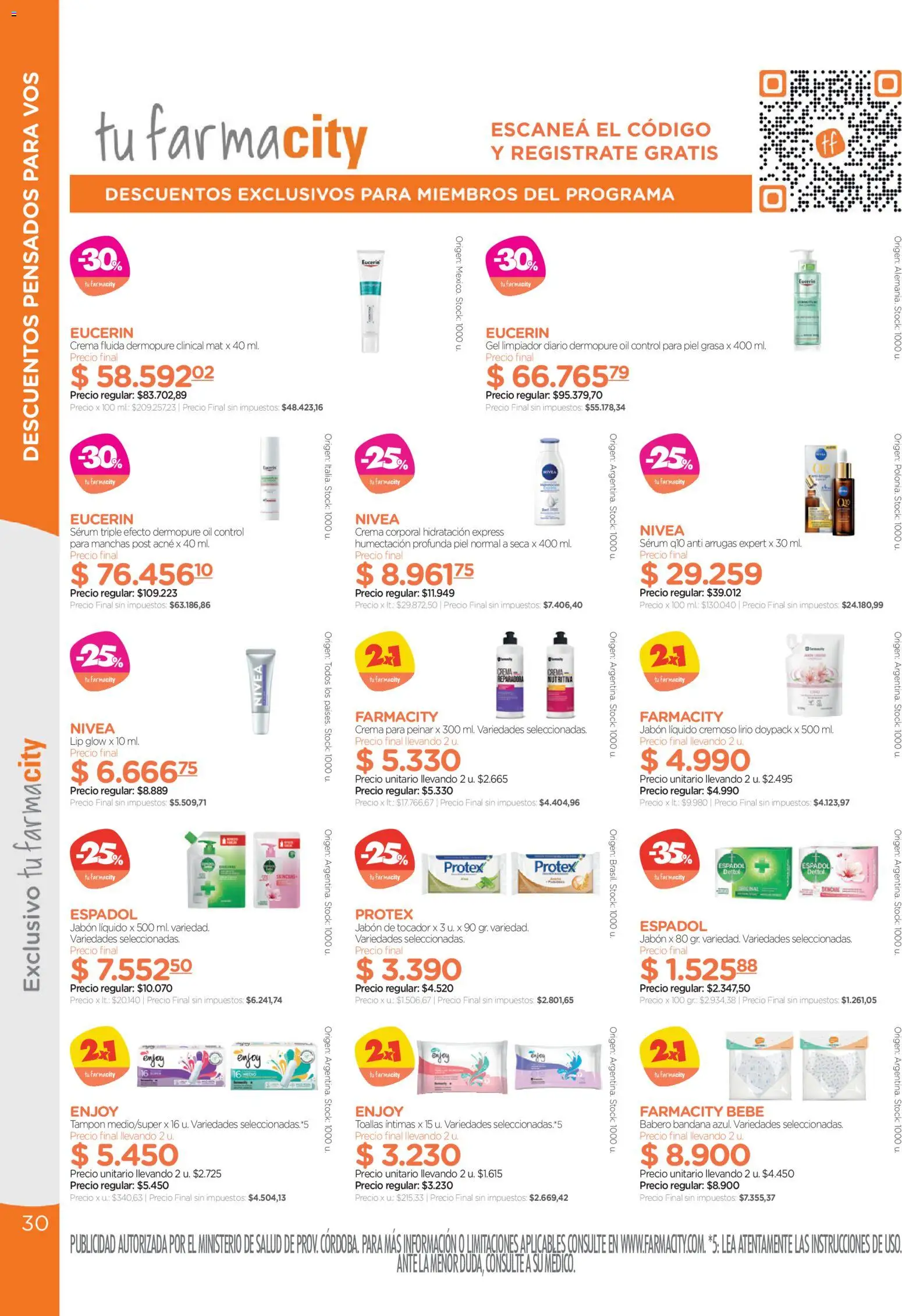 Farmacity catálogo │ válido desde el 01/09/2026 | Página: 30 | Productos: Bandana, Serum, Jabón, Crema