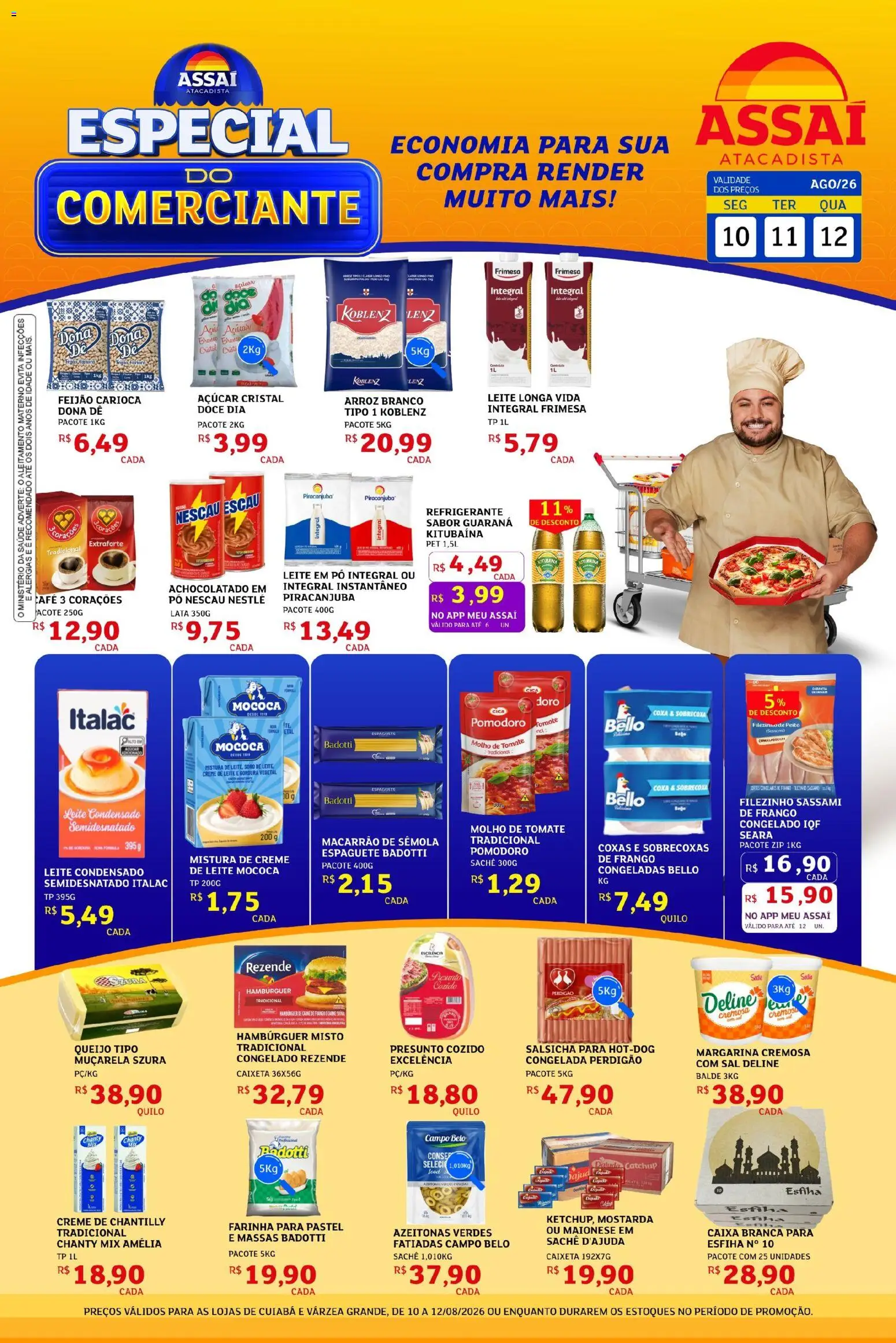 Assaí Atacadista Folheto - válido de 10/08/2026 | Página: 1 | Produtos: Guaraná, Café, Macarrão, Frango