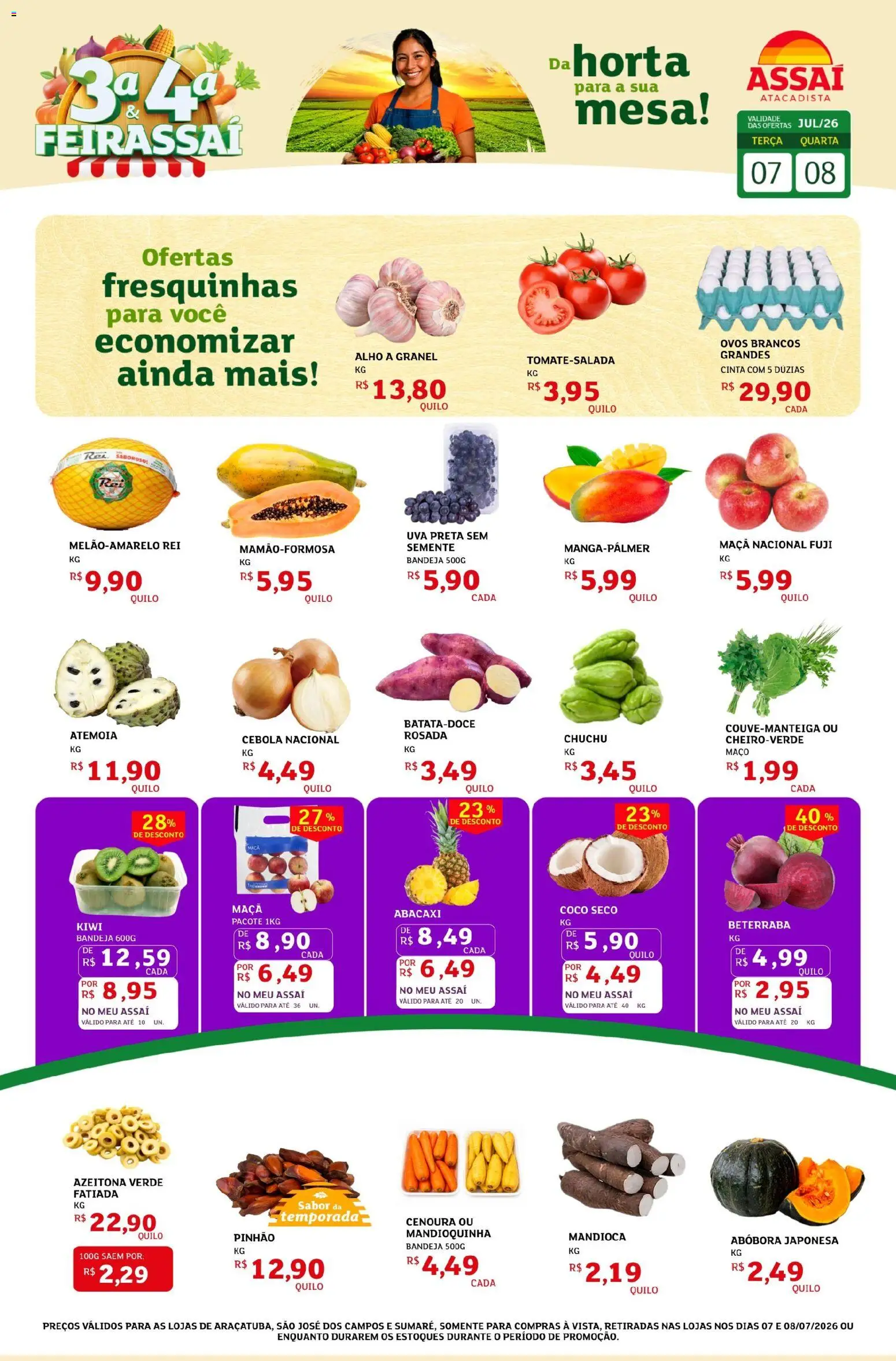 Assaí Atacadista Folheto - válido de 07/07/2026 | Página: 1 | Produtos: Coco, Ovos, Abacaxi, Bandeja