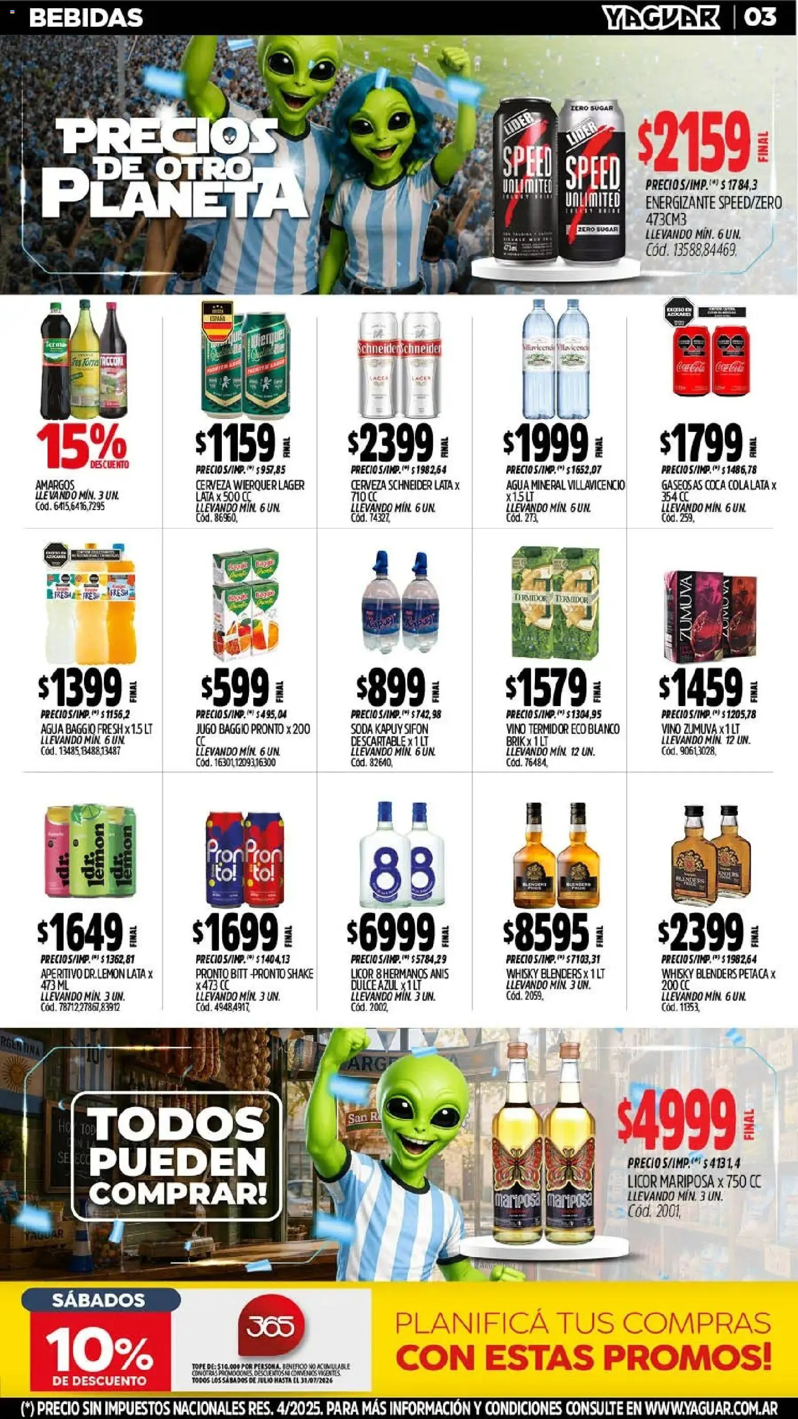 Yaguar - Oferta Semanal Chaco │ válido desde el 06/07/2026 | Página: 4 | Productos: Whisky, Soda, Agua, Jugo