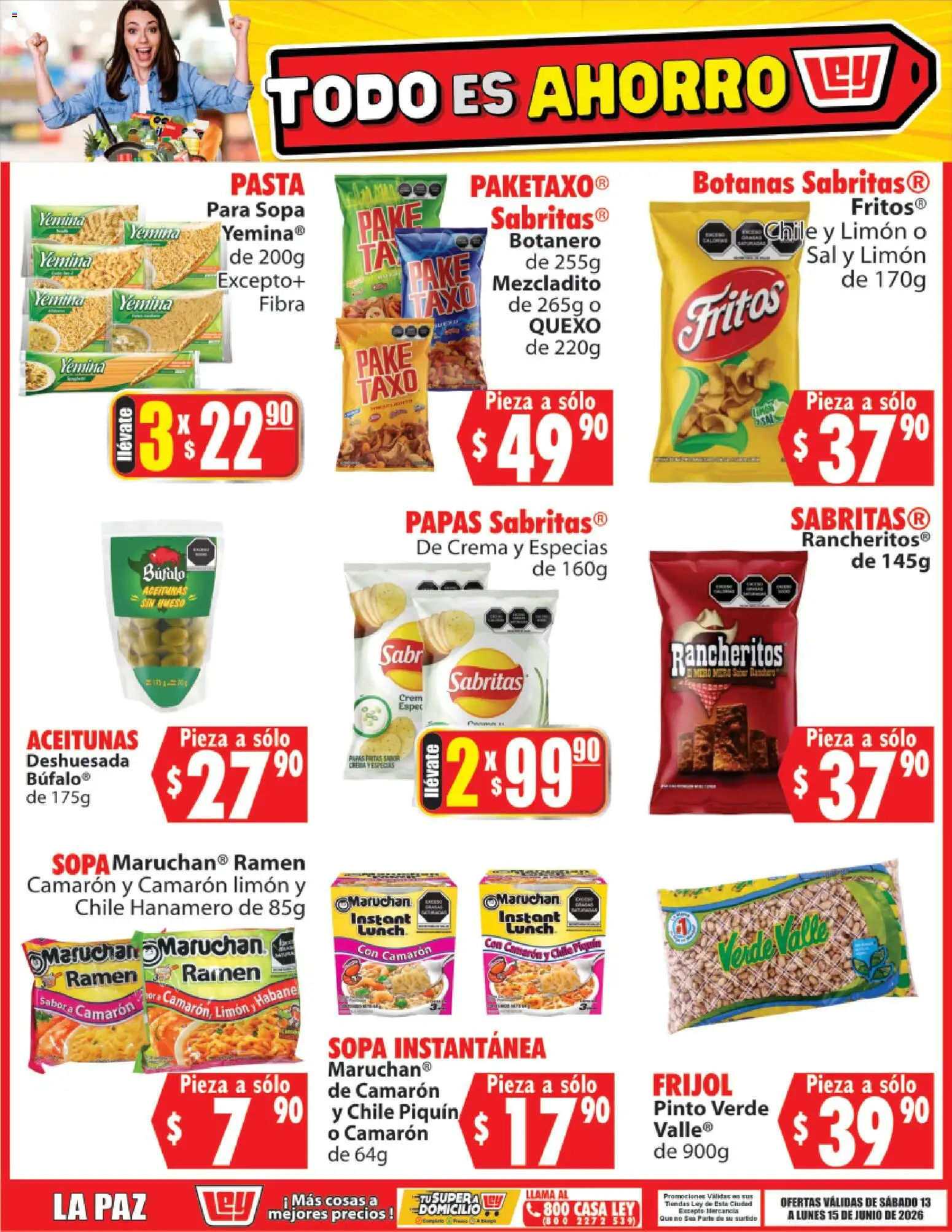 Nuevas ofertas de Casa Ley válidas en toda la República Mexicana desde el 13.06.2026. ¡Encuentra las mejores ofertas en Casa Ley folleto Todo es ahorro! | Página: 4 | Productos: Sal, Sopa, Crema, Limón