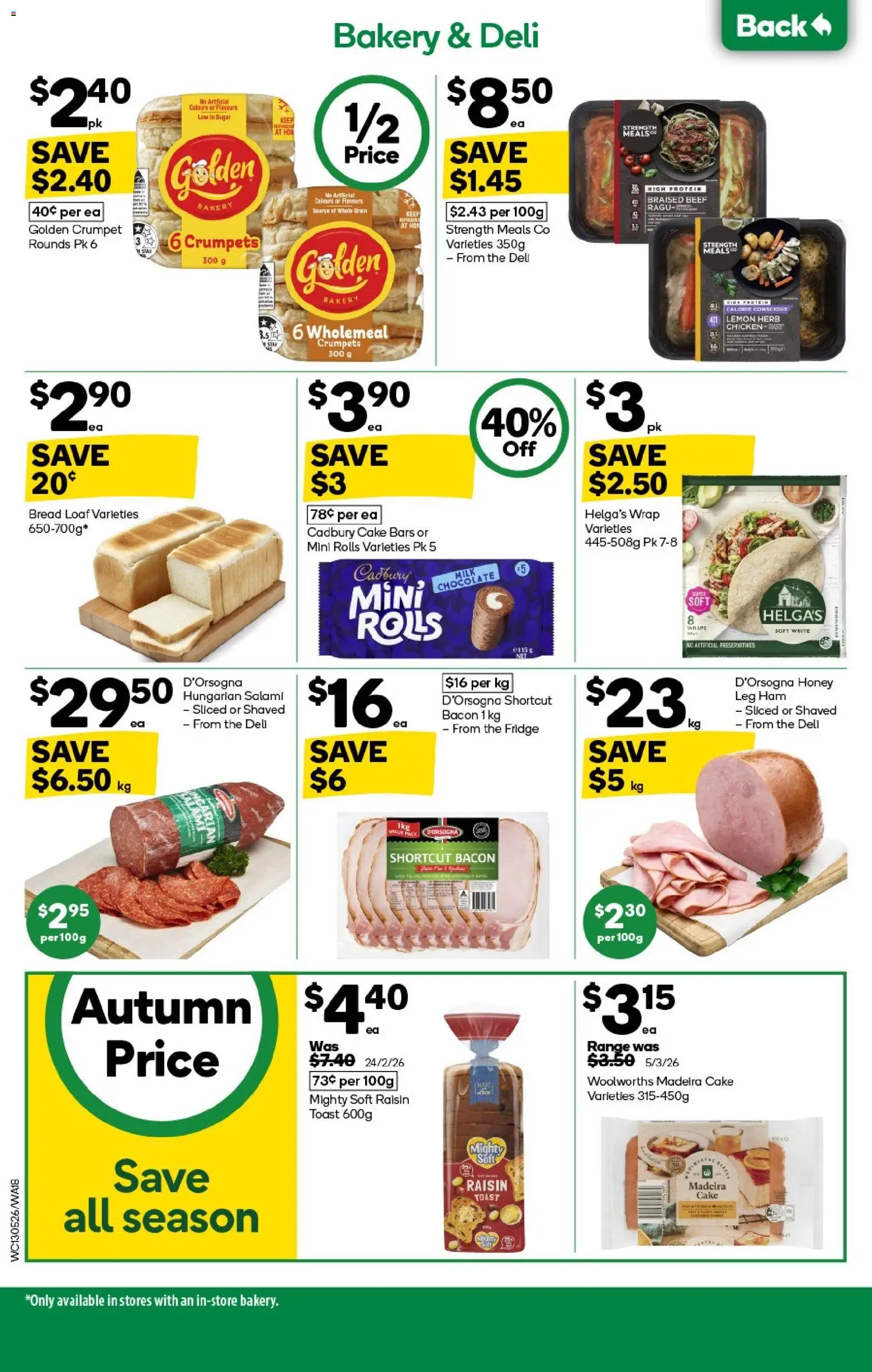 Woolworths catalogue - valid from 13.05.2026 | Page: 18 | Products: Bacon, Ham, Lemon, Bakery