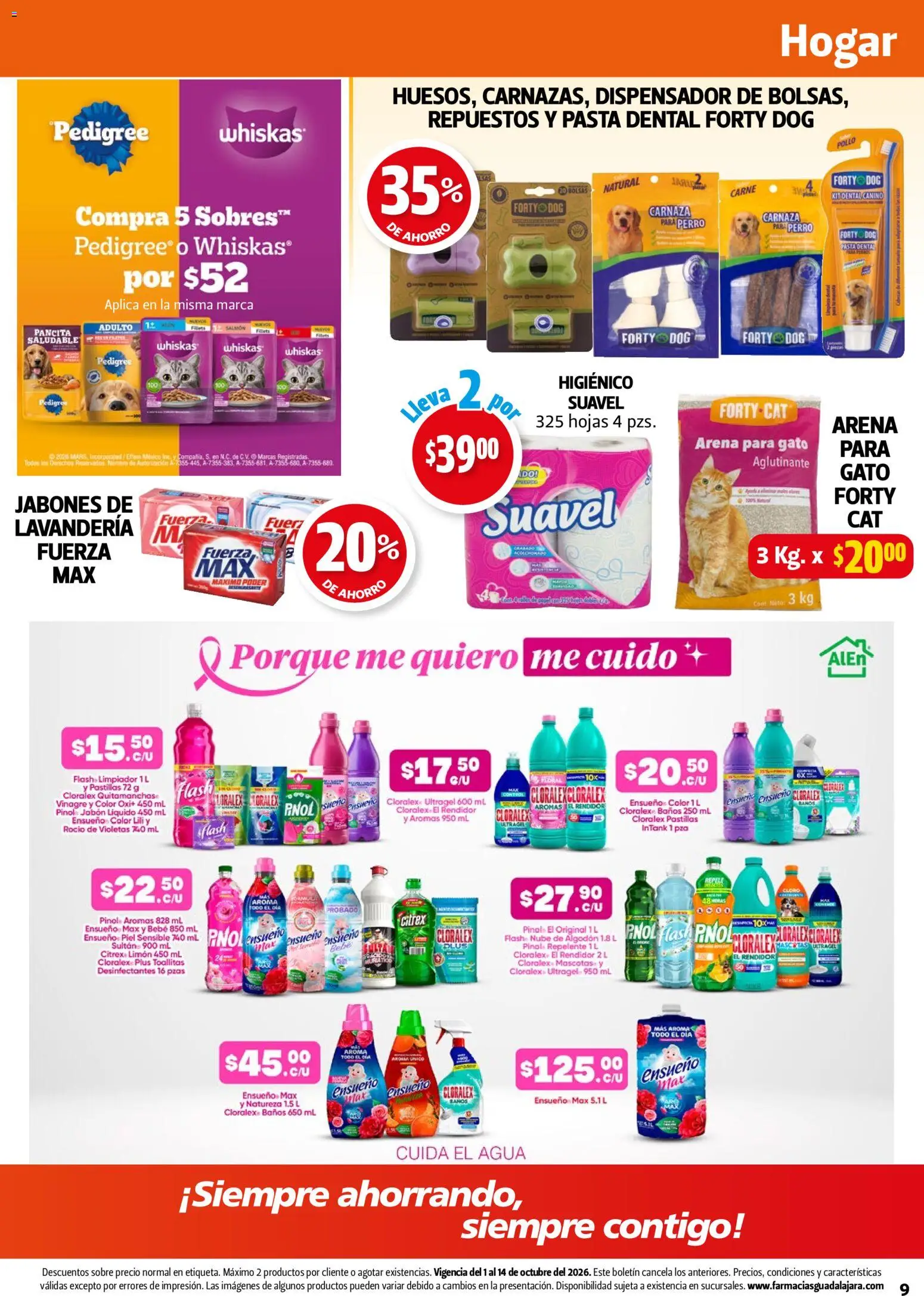 Nuevas ofertas de Farmacia Guadalajara válidas en toda la República Mexicana desde el 01/10/2026. ¡Encuentra las mejores ofertas en Farmacia Guadalajara catálogo! | Página: 9 | Productos: Pollo, Pasta, Limpiador, Algodón