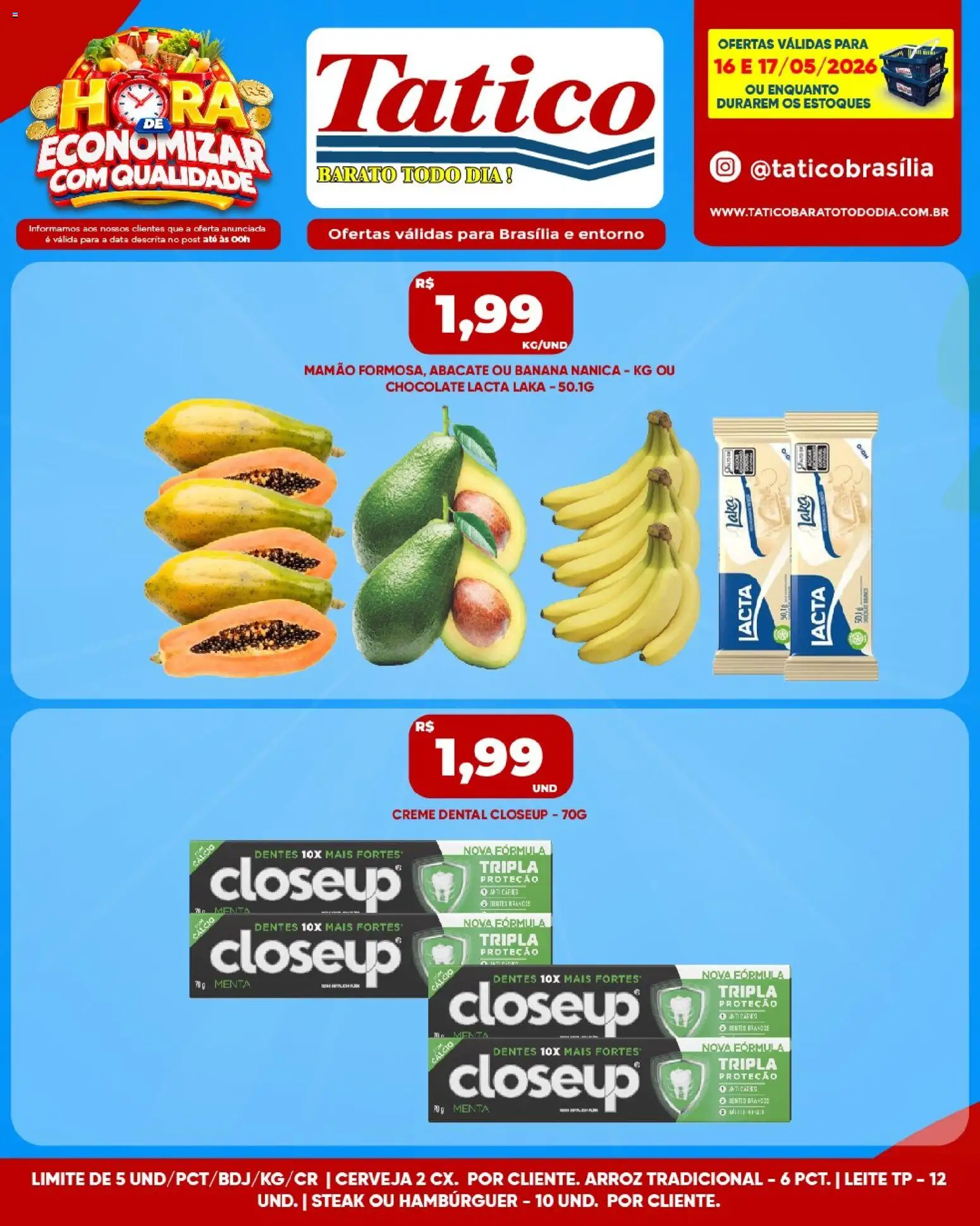 Tatico Folheto - válido de 16.05.2026 | Página: 2 | Produtos: Chocolate, Arroz, Cálcio, Mamão