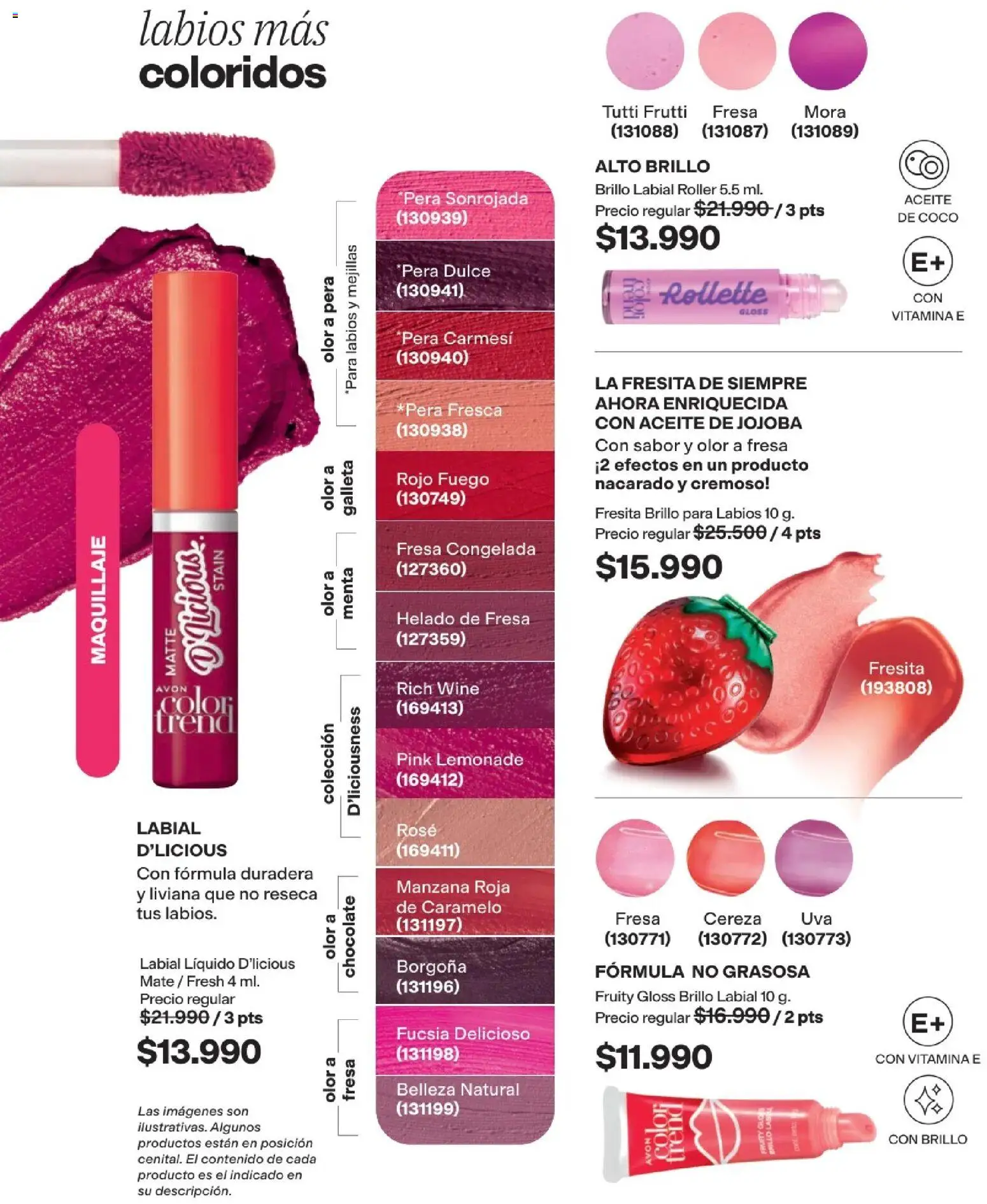 Avon revista - valida desde el 29/07/2026 | Página: 44 | Productos: Manzana, Maquillaje, Pera, Aceite