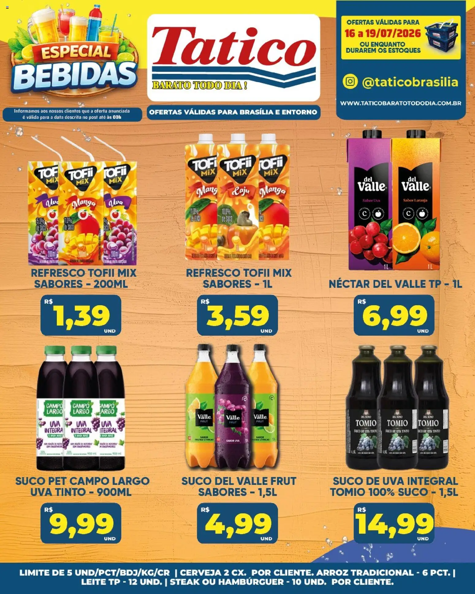 Tatico Folheto - válido de 18/07/2026 | Página: 46 | Produtos: Caju, Refresco, Leite, Hambúrguer