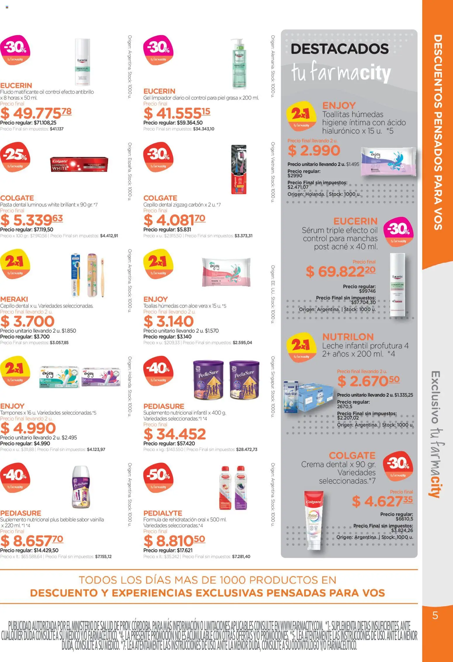 Farmacity catálogo │ válido desde el 02.06.2026 | Página: 5 | Productos: Toallas, Toallitas húmedas, Pasta dental, Limpiador
