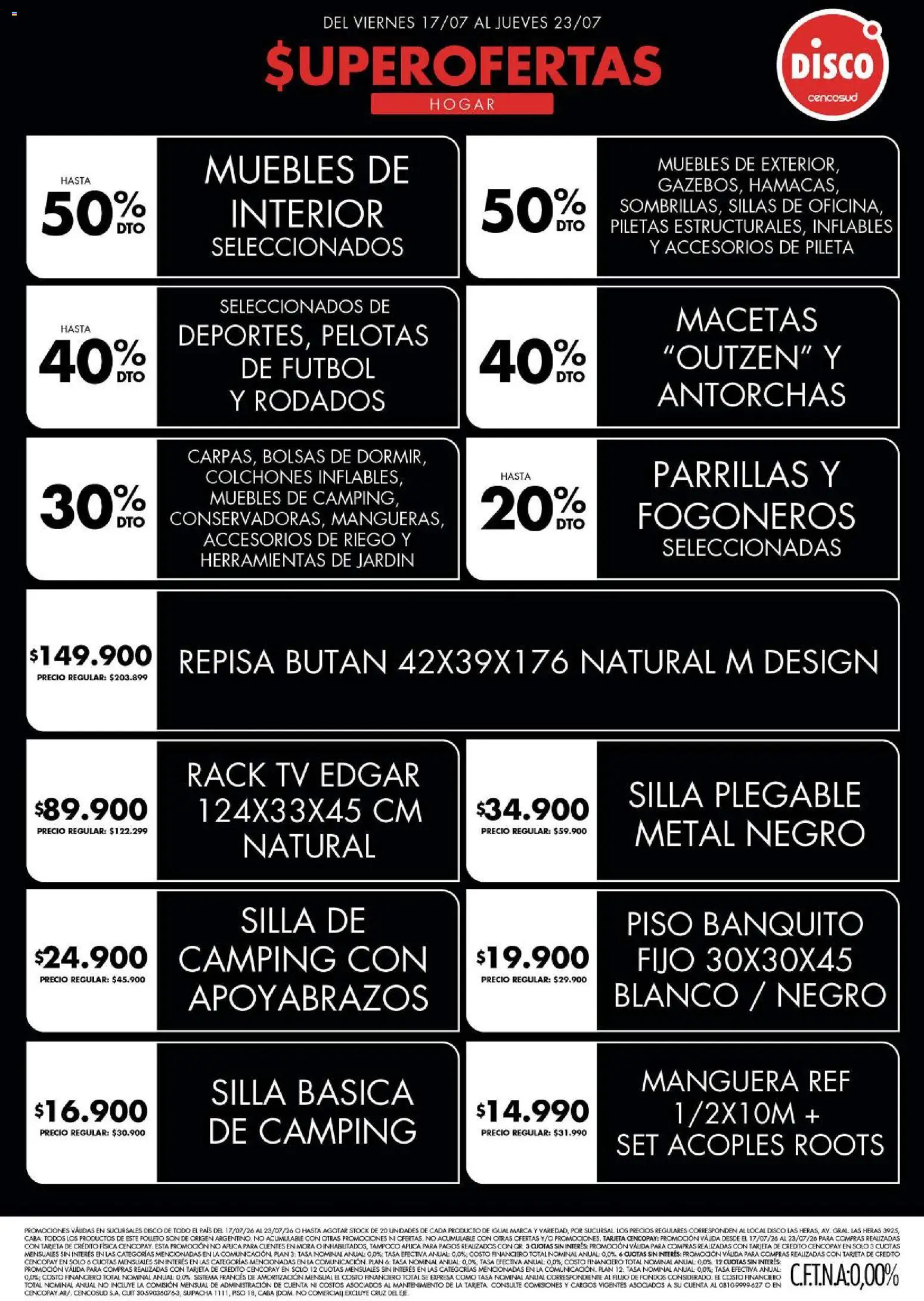 Disco - Ofertas | Electro, T. Libre y más │ válido desde el 16/07/2026 | Página: 4 | Productos: Disco, Silla, Manguera, Pileta