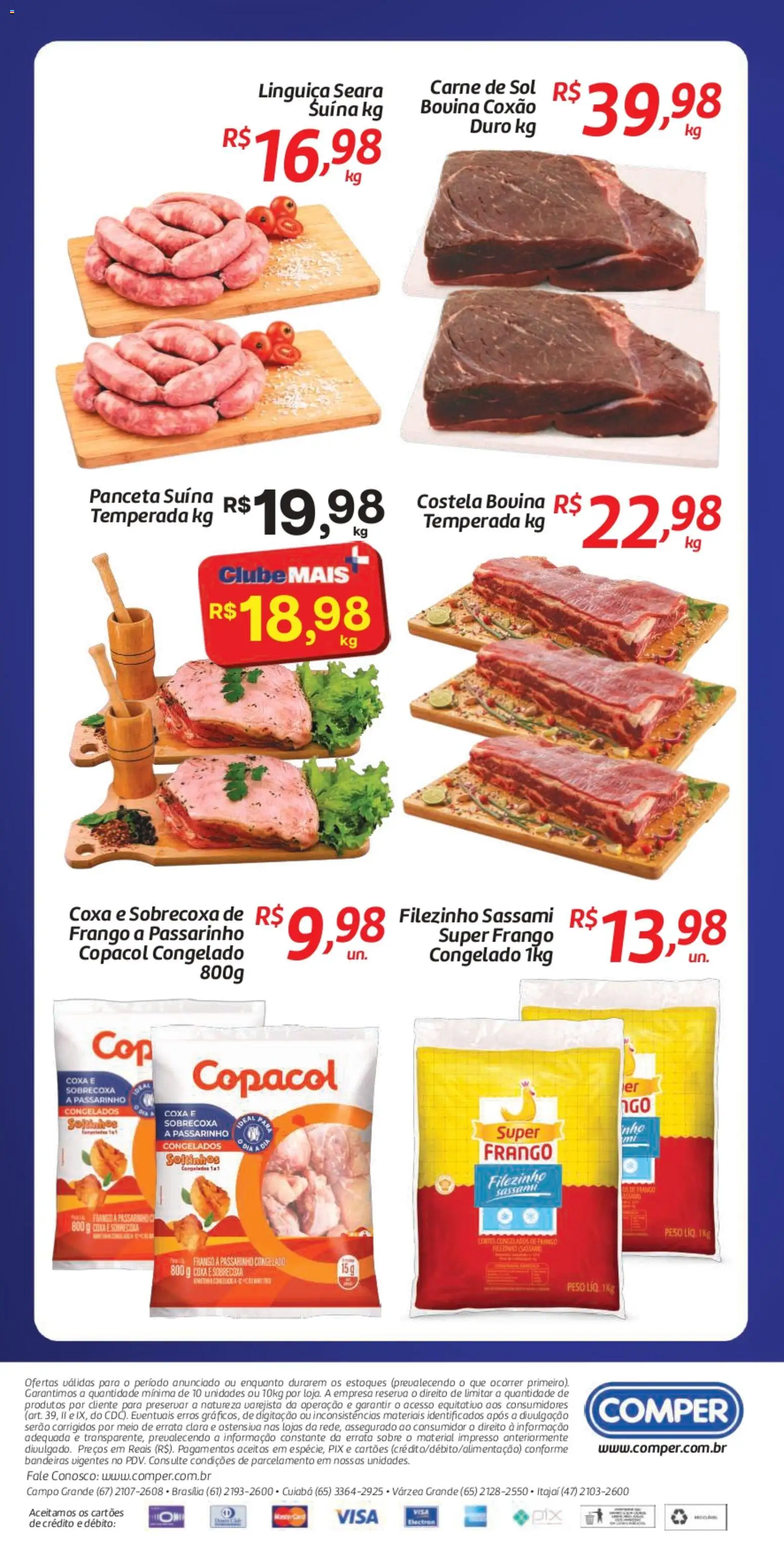 Comper Folheto - válido de 08/09/2026 | Página: 2 | Produtos: Linguiça, Costela bovina, Carne, Frango