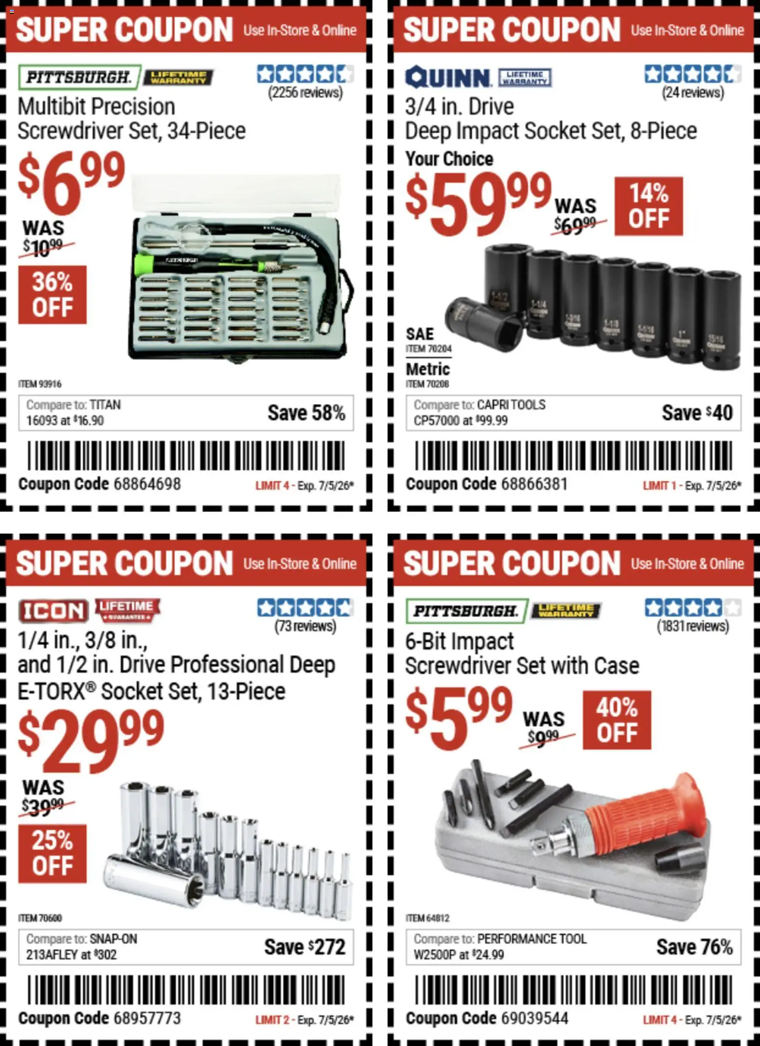 Harbor Freight Weekly Ad - valid from 06/22/2026 | Page: 25 | Products: Socket, Screwdriver, Case