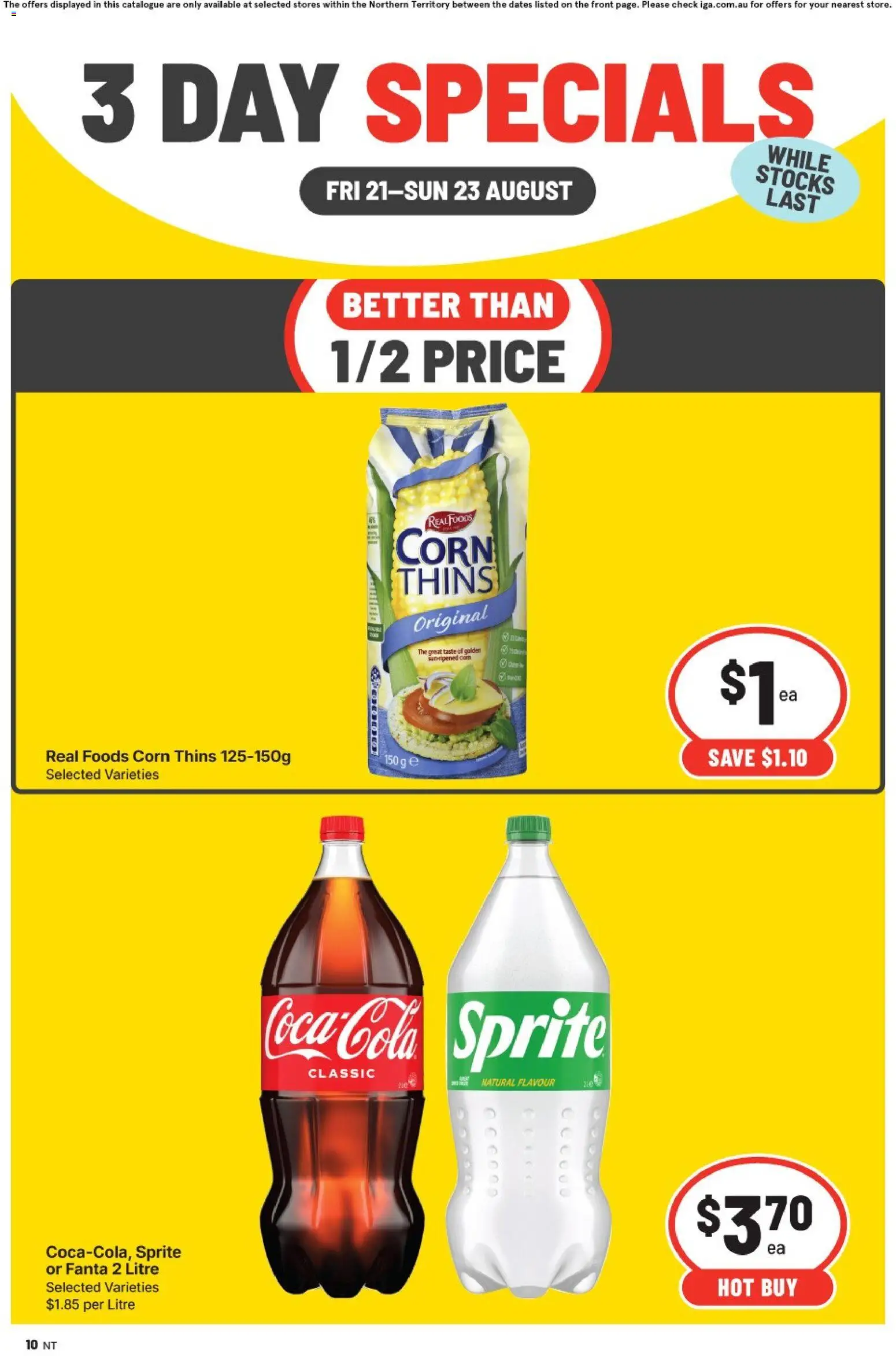 IGA catalogue - valid from 21/08/2026 | Page: 2 | Products: Corn, Sprite, Fanta