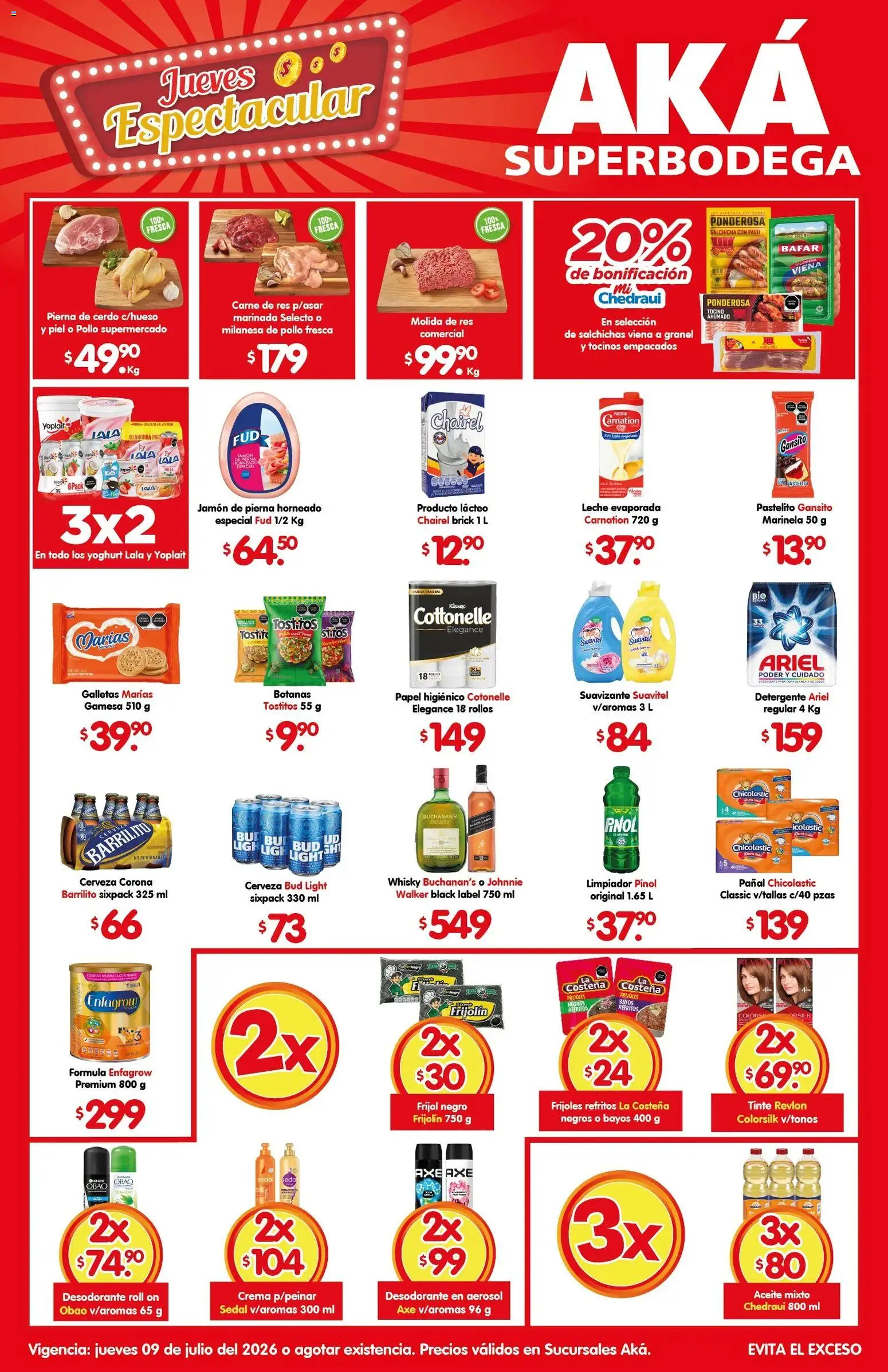 Nuevas ofertas de Arteli válidas en toda la República Mexicana desde el 09/07/2026. ¡Encuentra las mejores ofertas en Arteli folleto Aká Super Bodega! | Página: 1 | Productos: Crema, Suavizante, Ropa, Whisky