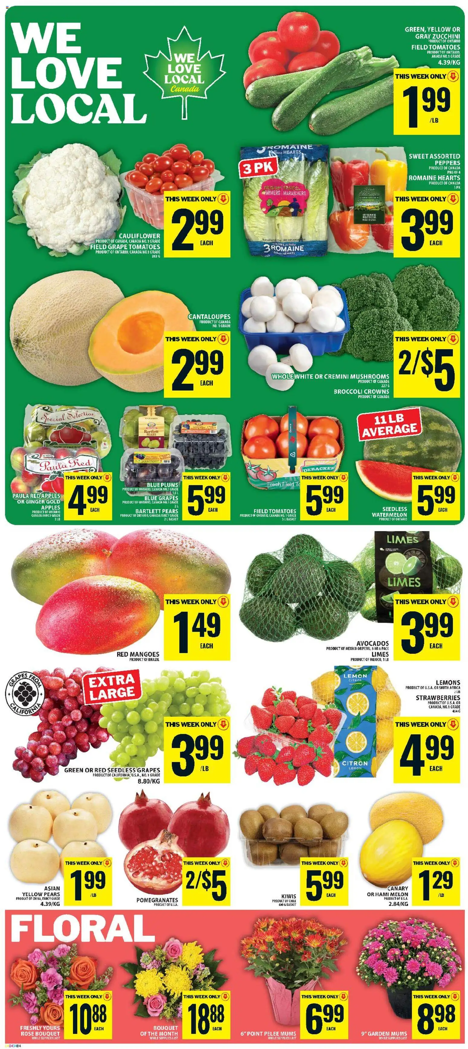 Food Basics flyer valid from Sep 3, 2026 | Page: 6 | Products: Strawberries, Mushrooms, Grapes, Apples