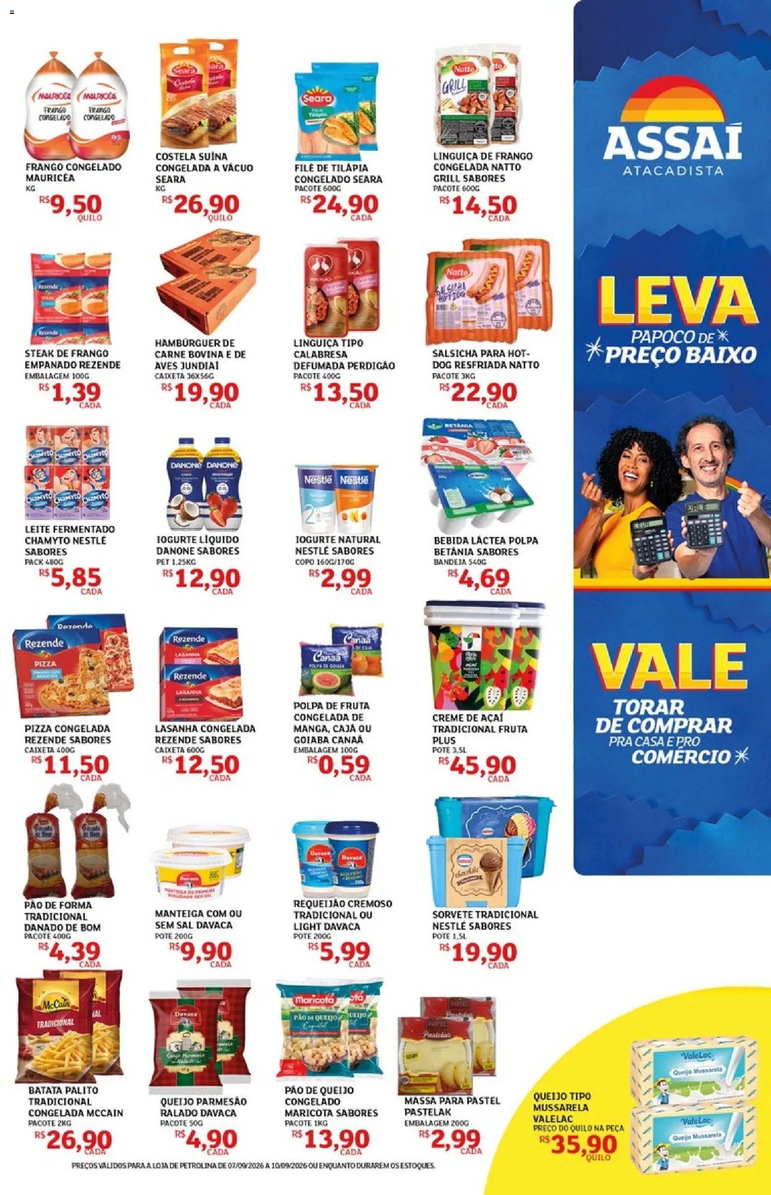 Assaí Atacadista Folheto - válido de 07/09/2026 | Página: 3 | Produtos: Manteiga, Bebida, Queijo parmesão, Leite fermentado