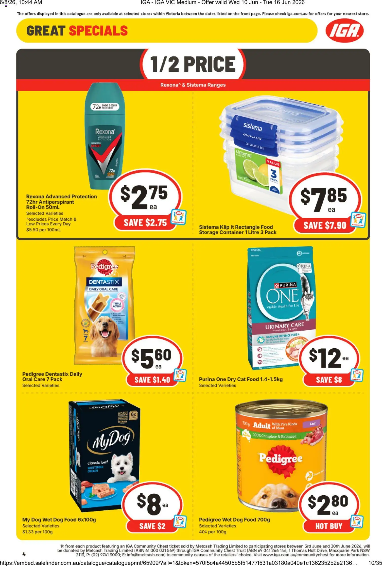 IGA catalogue - valid from 10.06.2026 | Page: 5 | Products: Chicken, Antiperspirant, Food storage, Dog food