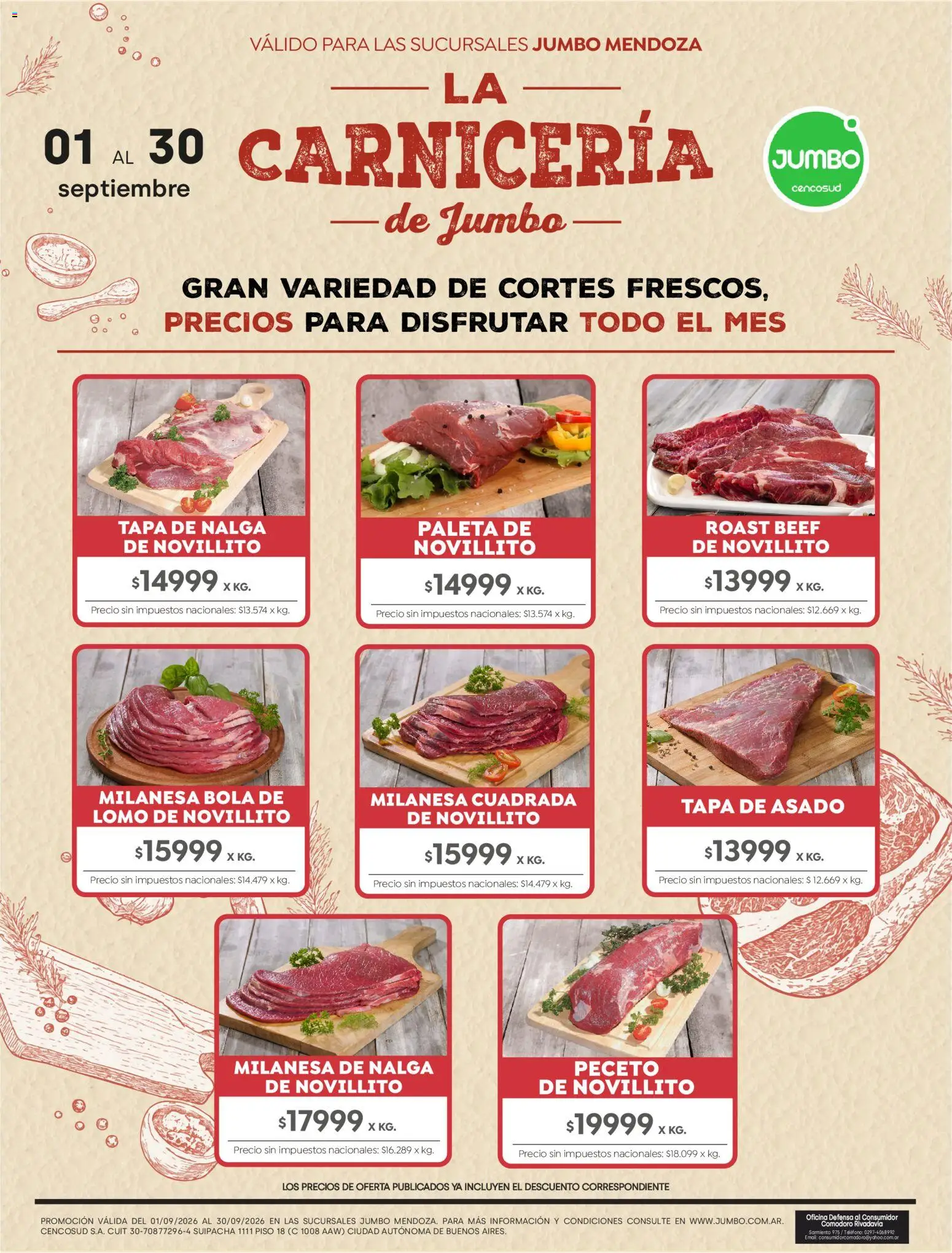 Jumbo - La Carnicería │ válido desde el 01/09/2026 | Página: 2 | Productos: Teléfono, Lomo, Milanesa, Paleta