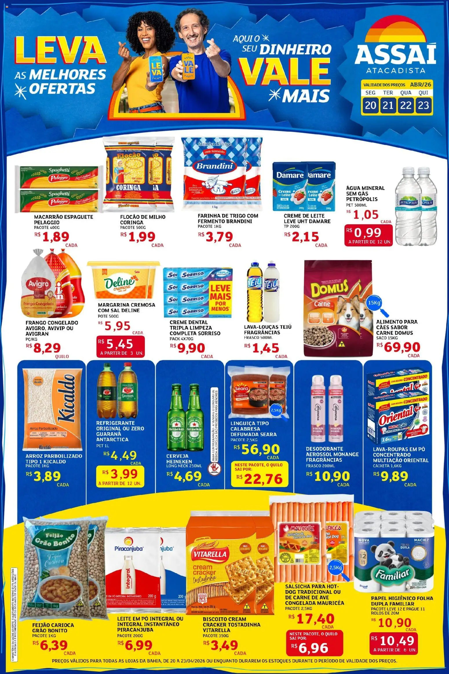 Assaí Atacadista Folheto - válido de 20.04.2026 | Página: 1 | Produtos: Espaguete, Biscoito, Leite, Creme de leite