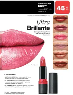 Vista previa de Ultra Color Lápiz labial brillante FPS 15, Con pigmentos perlados que brindan un efecto iluminador., nuevo folleto de la tienda, válido en México a partir del 08.05.2026 | Página: 92
