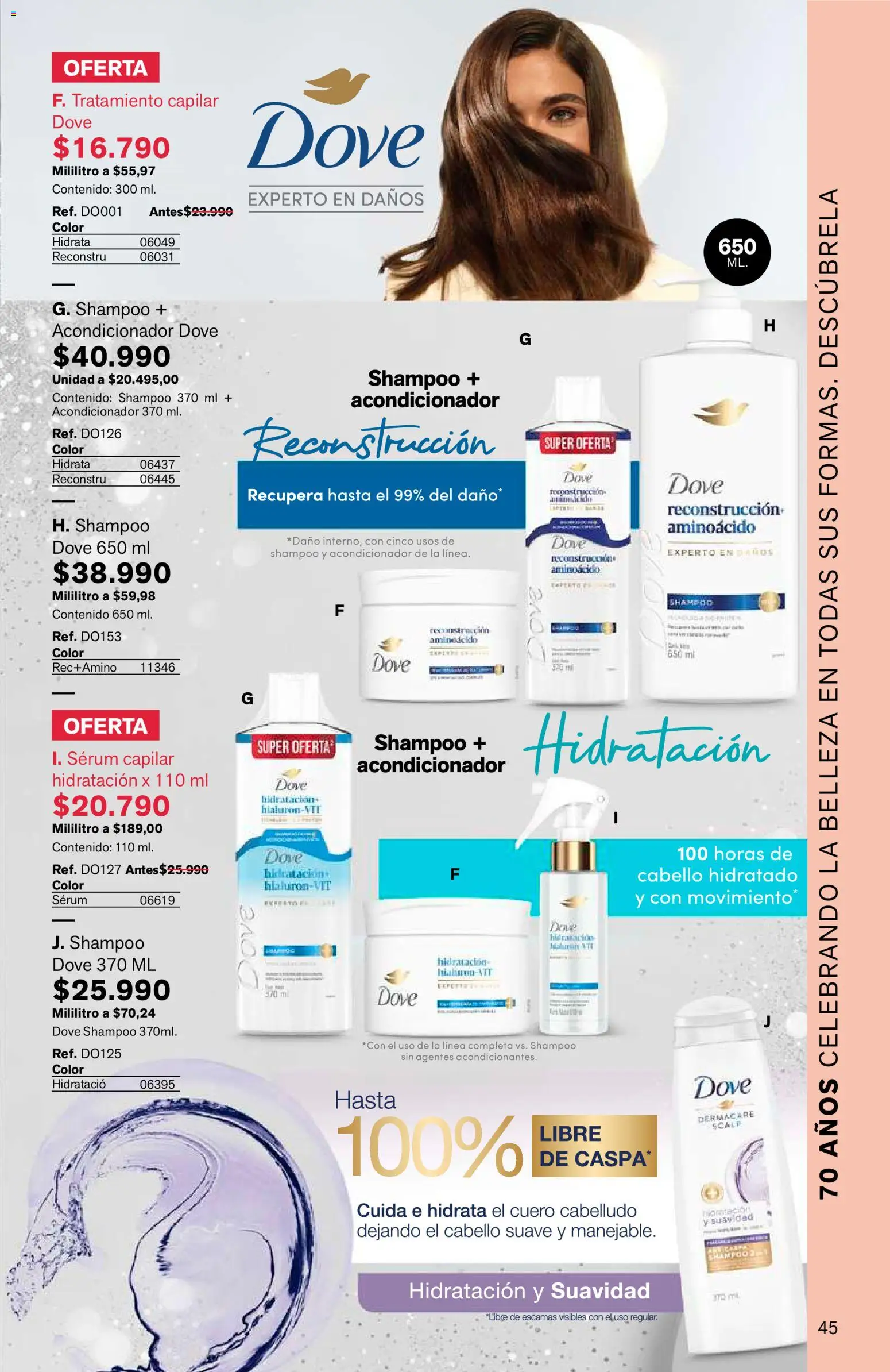 Leonisa revista - valida desde el 15/07/2026 | Página: 45 | Productos: Serum, Shampoo, Acondicionador