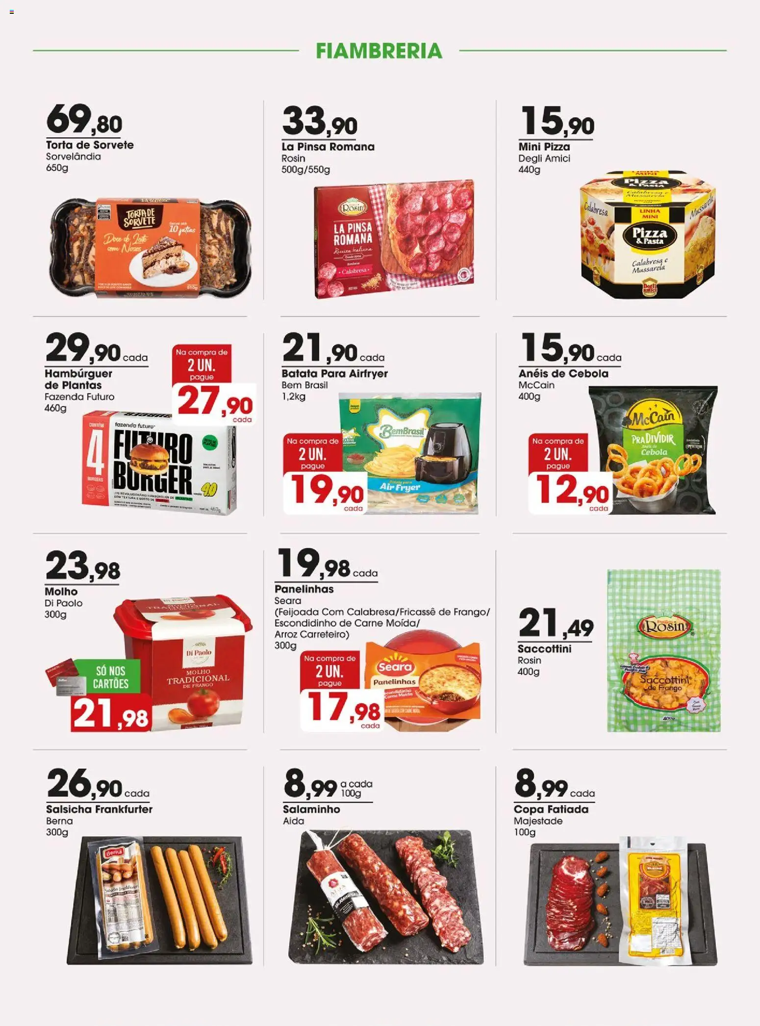 Zaffari Folheto - válido de 14/07/2026 | Página: 11 | Produtos: Salsicha, Hambúrguer, Sorvete, Batata