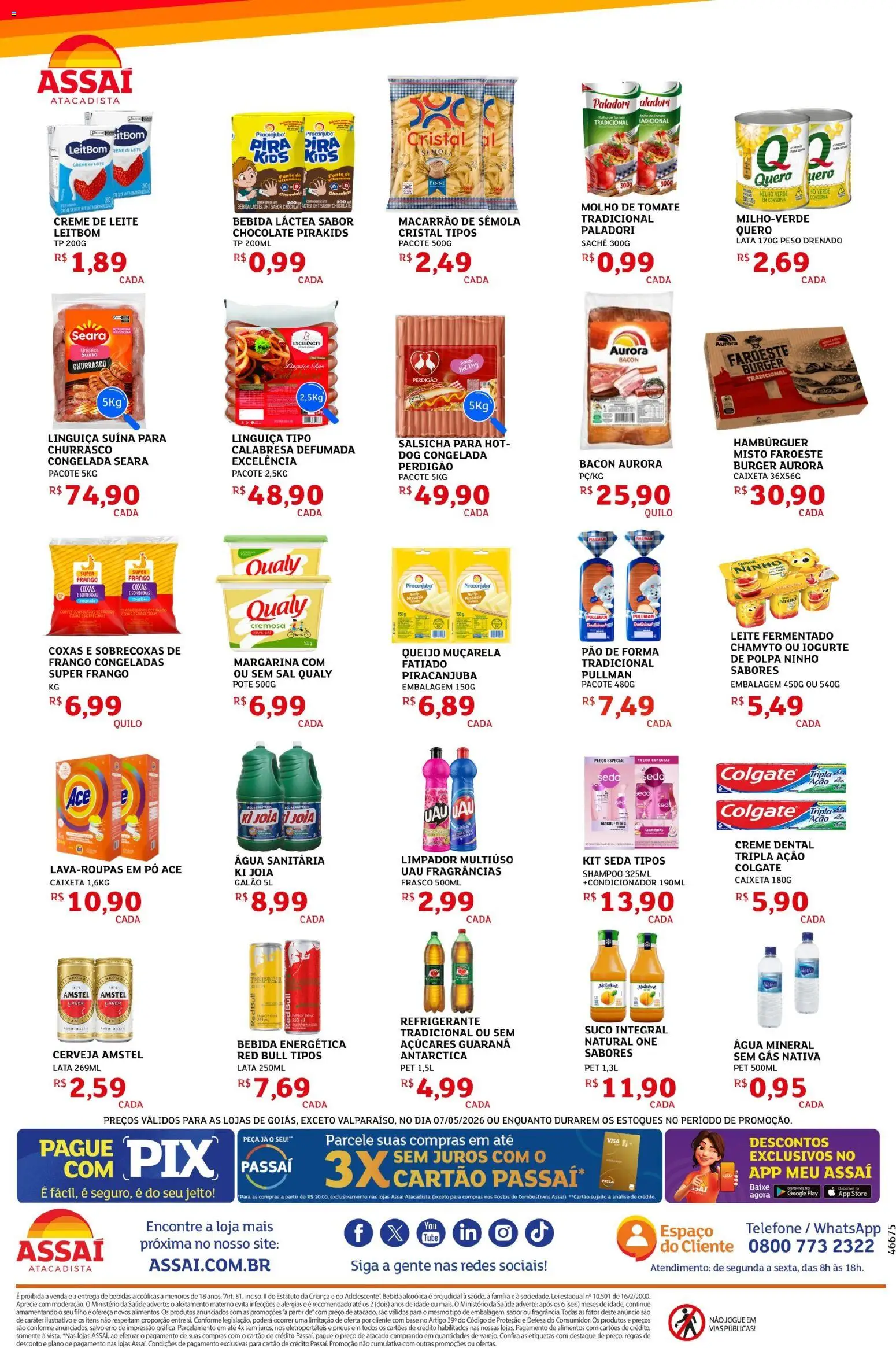Assaí Atacadista Folheto - válido de 07.05.2026 | Página: 2 | Produtos: Suco, Pão de forma, Bebida, Sal
