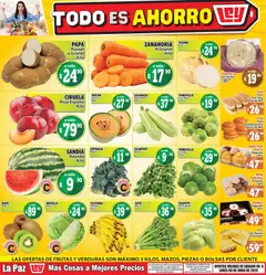 Vista previa de Casa Ley folleto Las ofertas de frutas y verdunas La Paz, nuevo folleto de la tienda, válido en México a partir del 06.06.2026