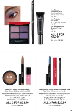 Preview of Avon weekly ads valid from 09/23/2026 | Page: 13 | Products: Brush, Mascara, Eyeshadow, Oil