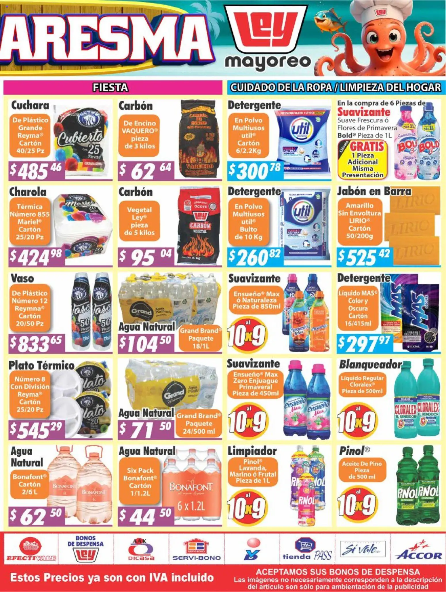 Nuevas ofertas de Casa Ley válidas en toda la República Mexicana desde el 09.03.2026. ¡Encuentra las mejores ofertas en Casa Ley folleto Frontera! | Página: 4 | Productos: Detergente, Agua, Aceite, Suavizante