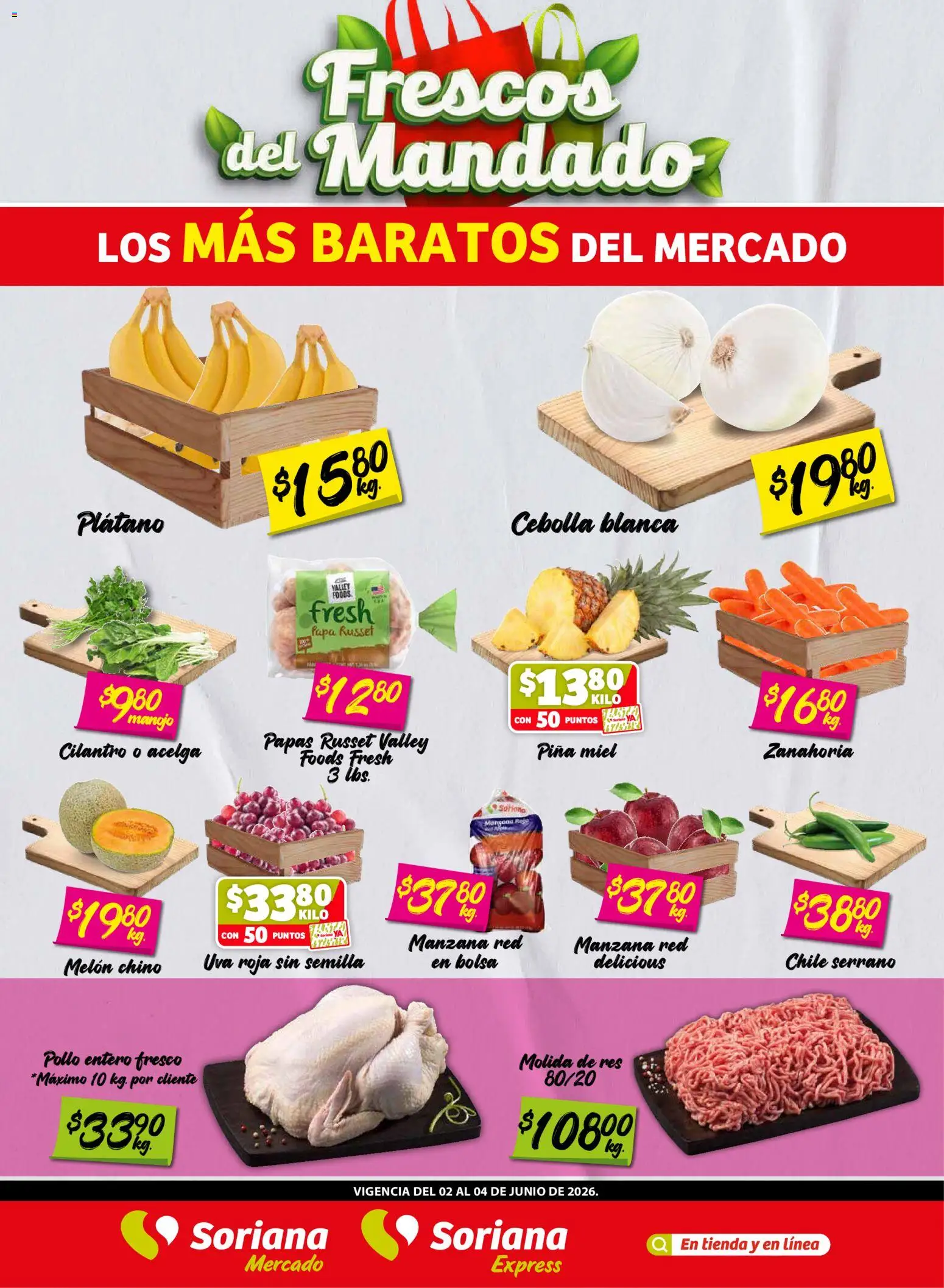 Nuevas ofertas de Soriana válidas en toda la República Mexicana desde el 02.06.2026. ¡Encuentra las mejores ofertas en Soriana Frescos del Mandado Mercado: Tamaulipas! | Página: 1