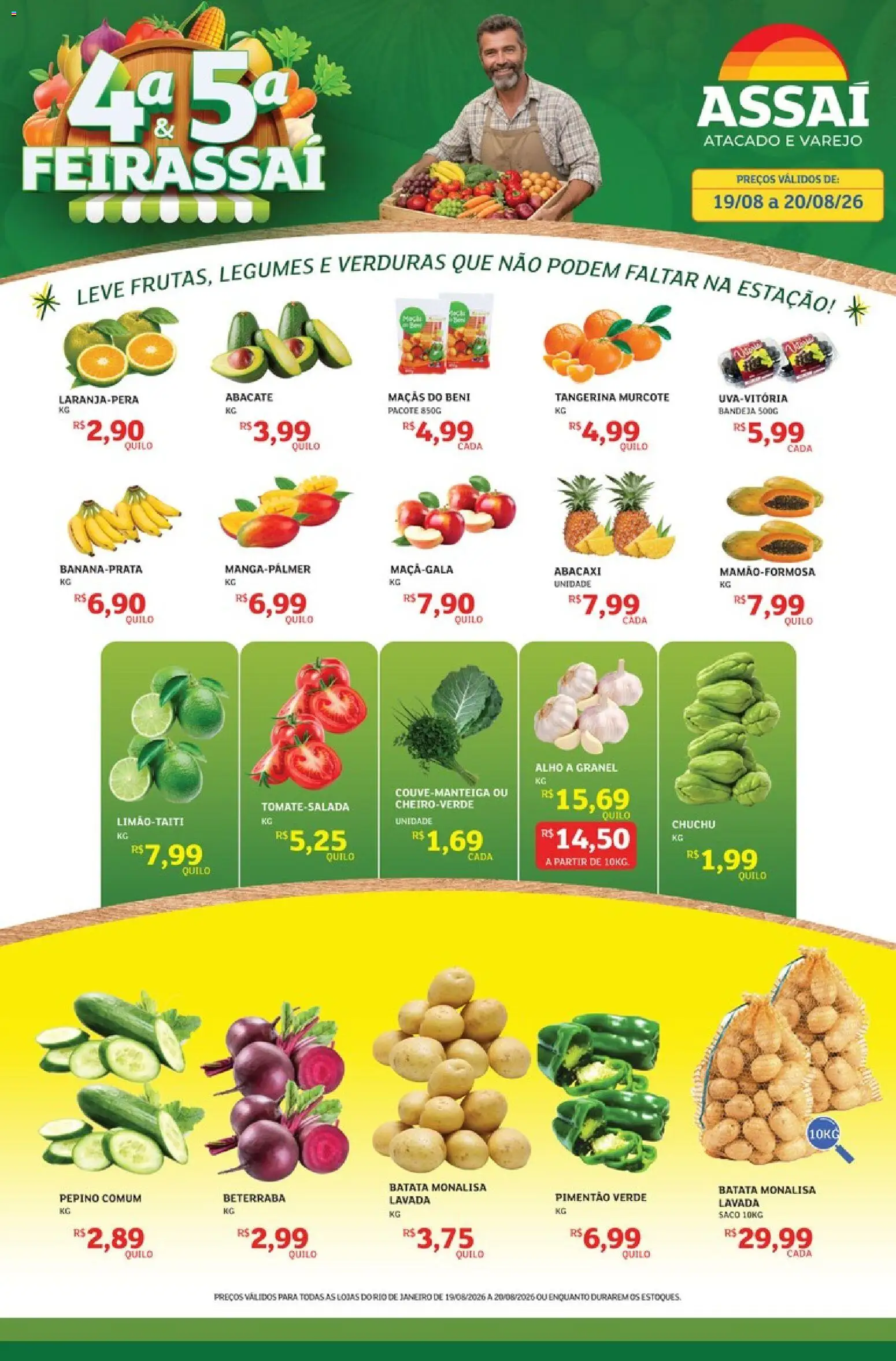 Assaí Atacadista Folheto - válido de 19/08/2026 | Página: 1 | Produtos: Alho, Beterraba, Pimentão, Legumes