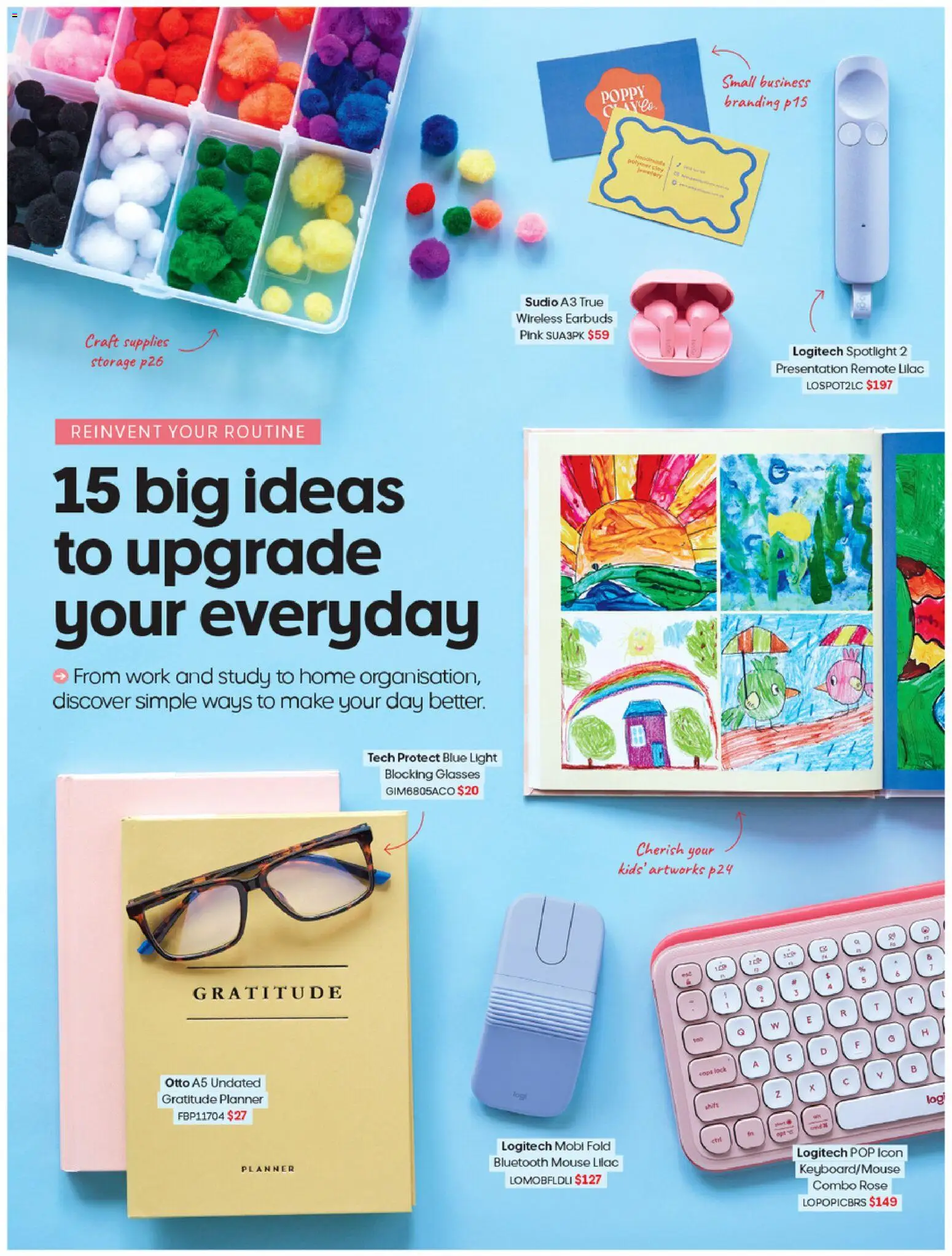 Officeworks catalogue - valid from 27/08/2026 | Page: 11 | Products: Light, Glasses, Mouse