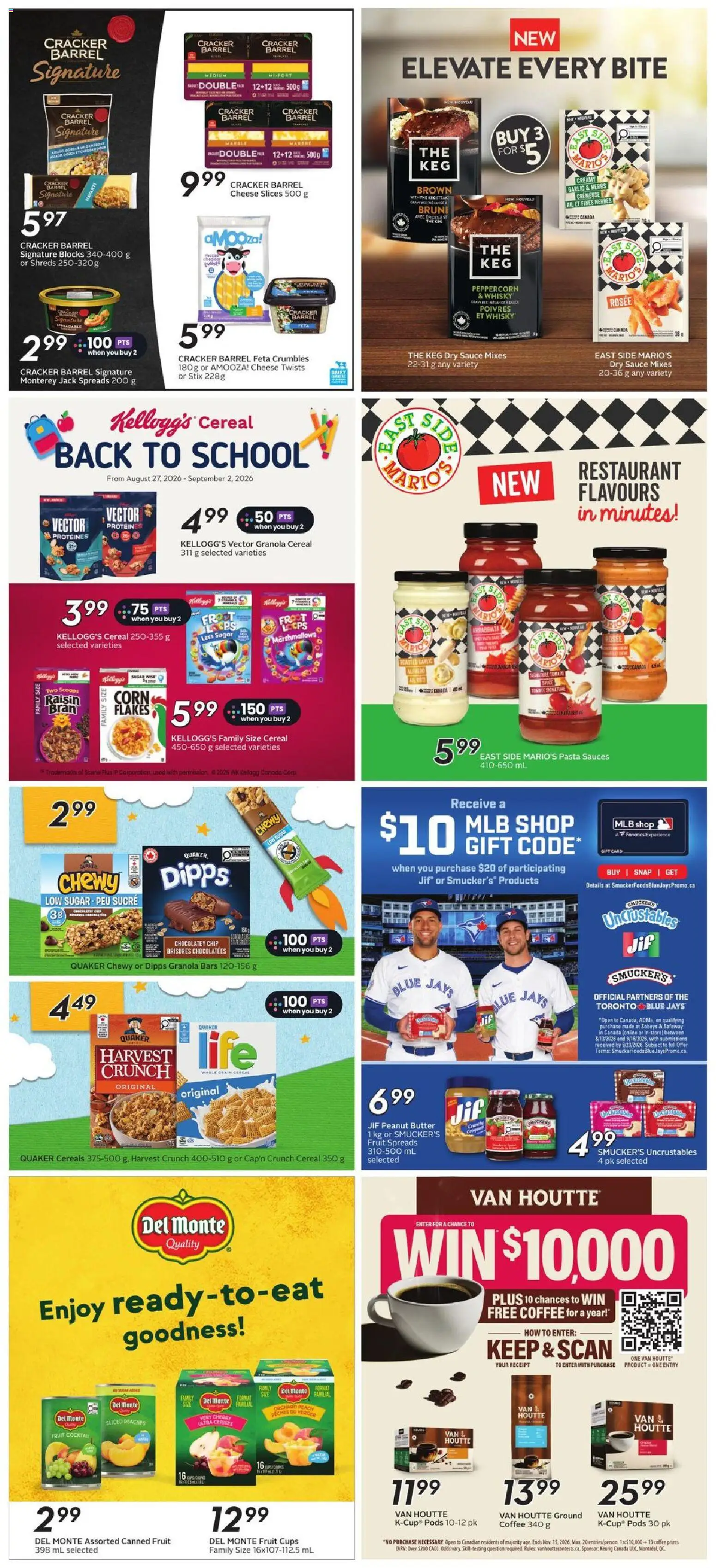 Safeway flyer valid from Aug 27, 2026 | Page: 18 | Products: Pasta, Peanut butter, Garlic, Sauces