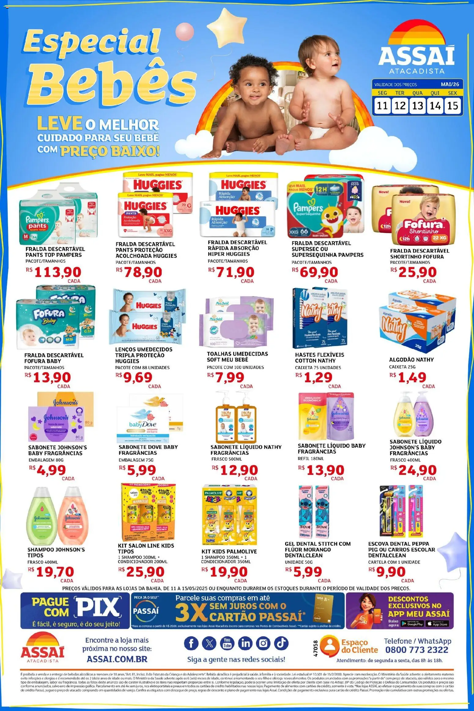 Assaí Atacadista Folheto - válido de 11.05.2026 | Página: 1 | Produtos: Shampoo, Maracujá, Pneus, Baixo
