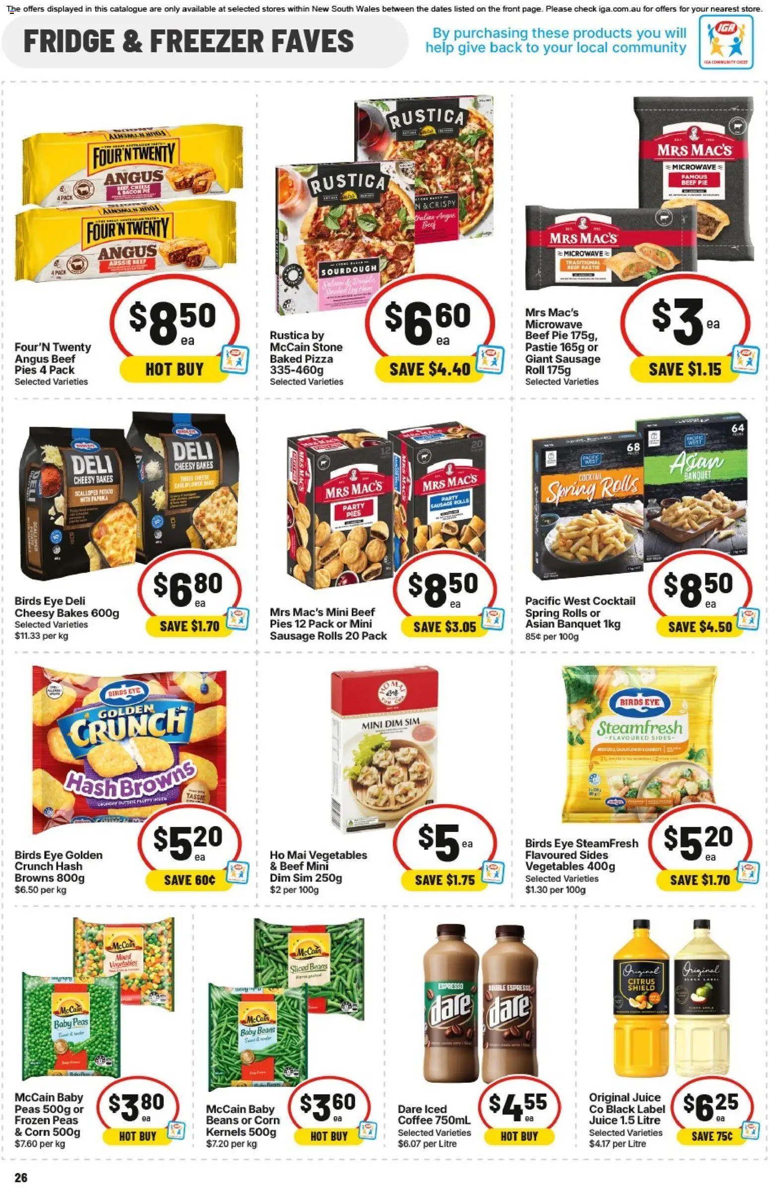 IGA catalogue - valid from 12/08/2026 | Page: 26 | Products: Sausage, Iced coffee, Beans, Microwave