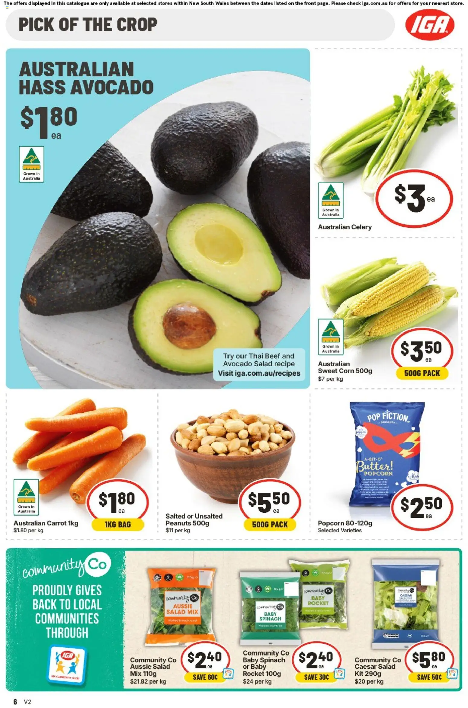 IGA catalogue - valid from 03.06.2026 | Page: 6 | Products: Butter, Peanuts, Rocket, Bag