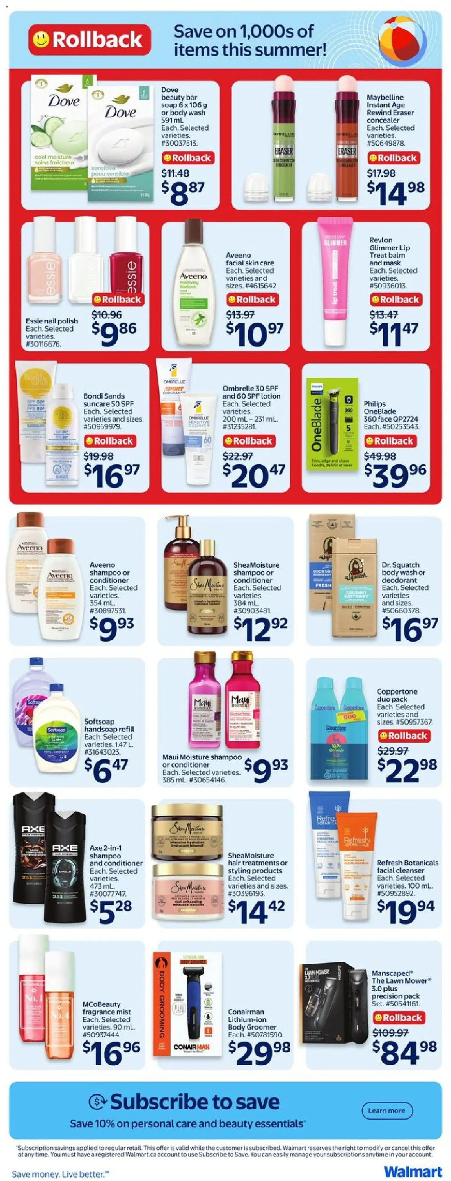 Walmart flyer valid from 11.06.2026 | Page: 18 | Products: Fragrance, Mask, Soap, Body wash