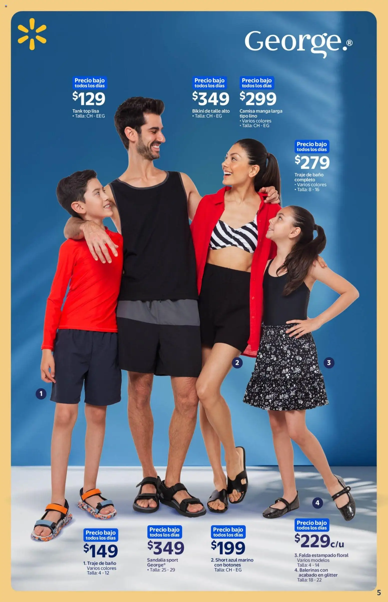 Nuevas ofertas de Walmart válidas en toda la República Mexicana desde el 04.06.2026. ¡Encuentra las mejores ofertas en Walmart folleto Colección Verano 2026! | Página: 5 | Productos: Glitter, Manga, Bikini, Baño