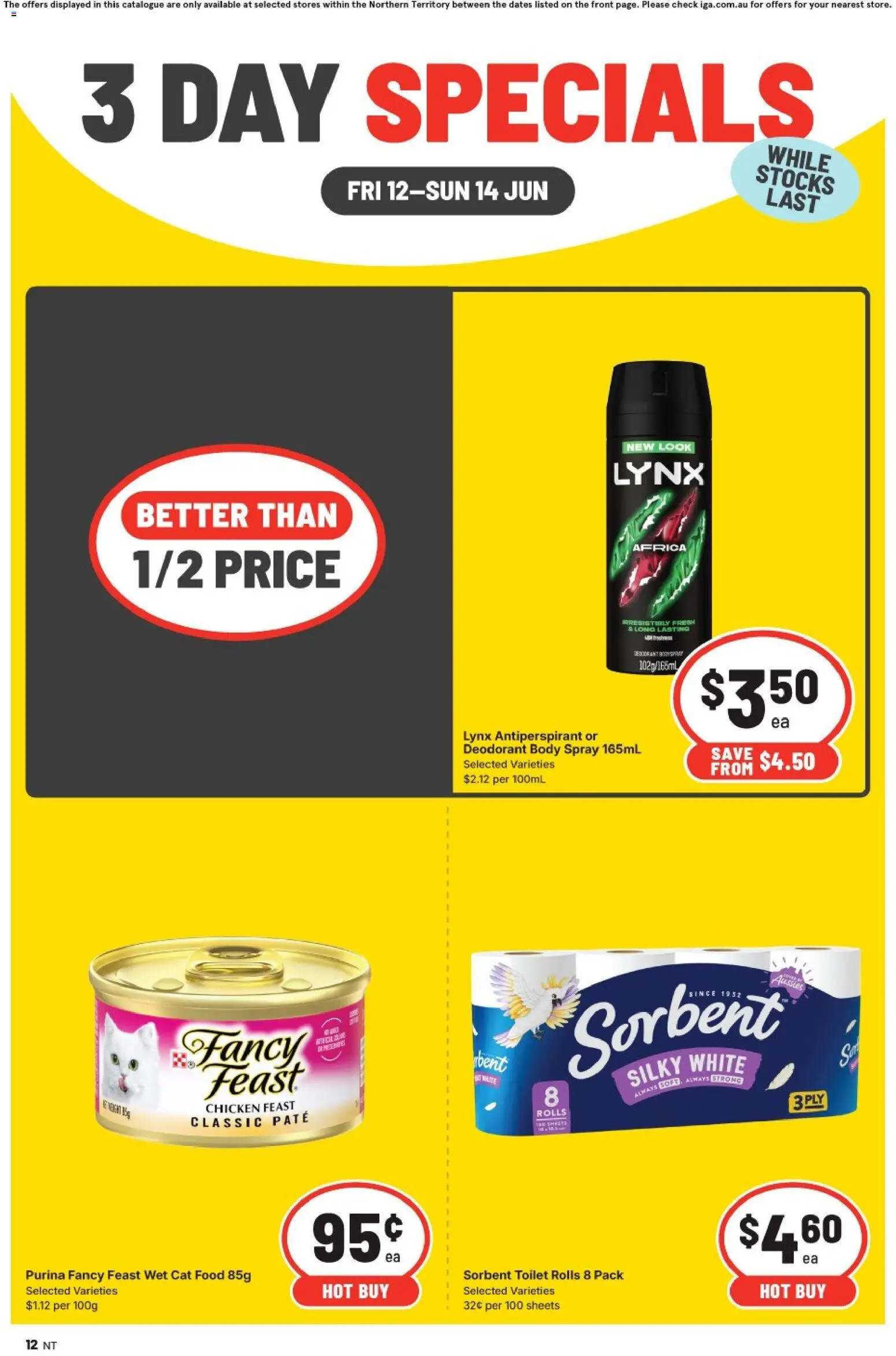 IGA catalogue - valid from 12.06.2026 | Page: 4 | Products: Toilet, Chicken, Deodorant, Antiperspirant